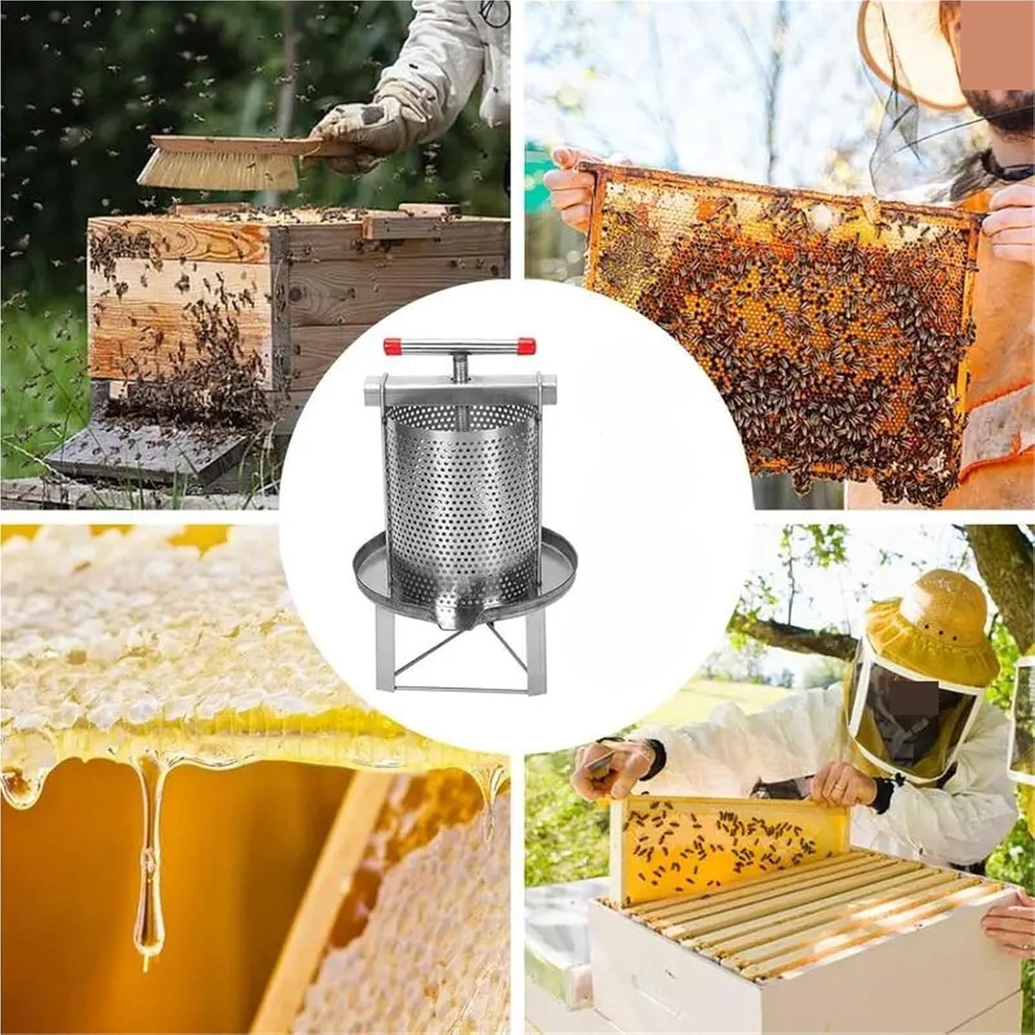 Beekeeping, Manual Honey Separator, Stainless Steel Extractor,for Beekeepers