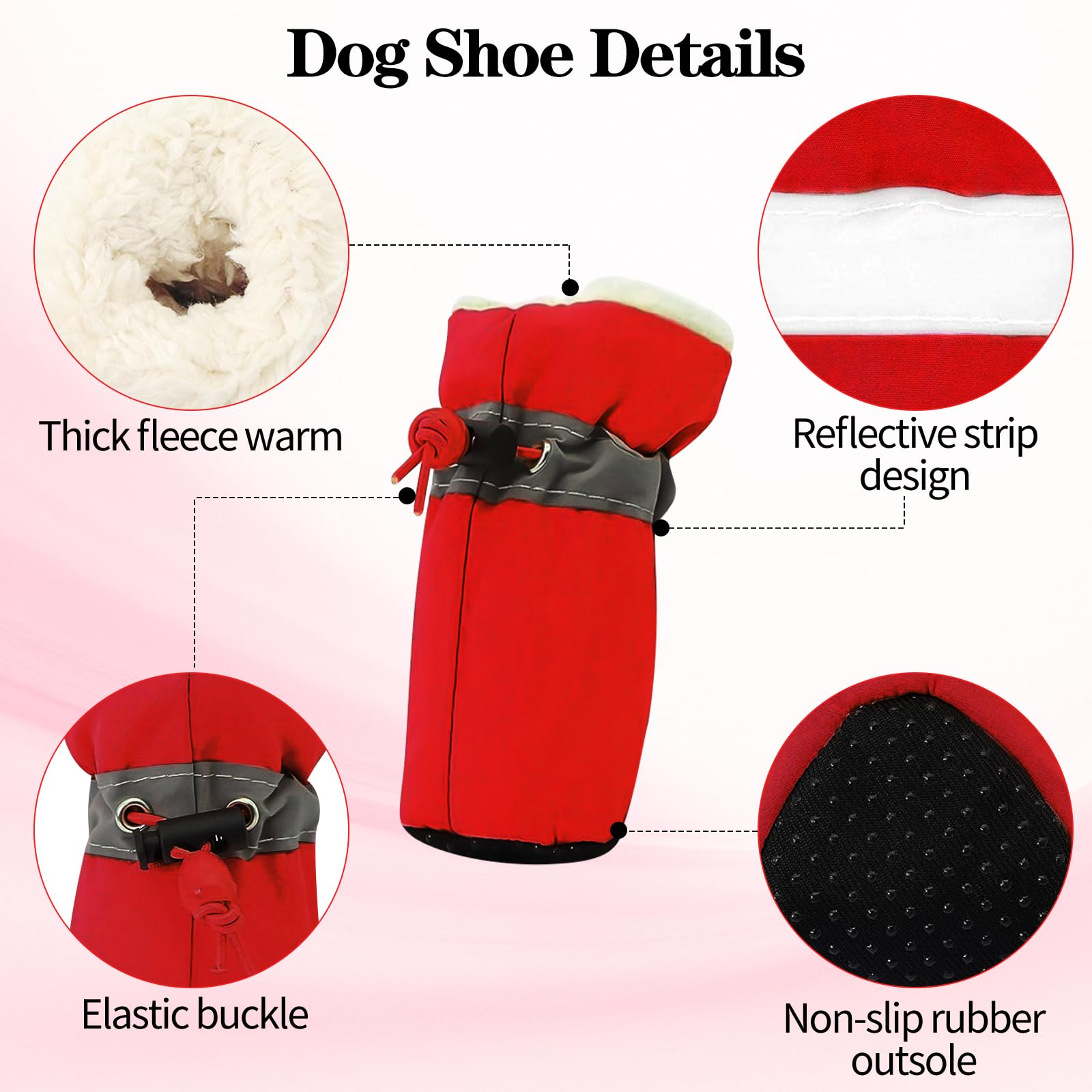 4 Calzini Antiscivolo Per Cani Taglia Media - Scarpe Morbide Per Proteggere Le Zampe In Inverno E Outdoor