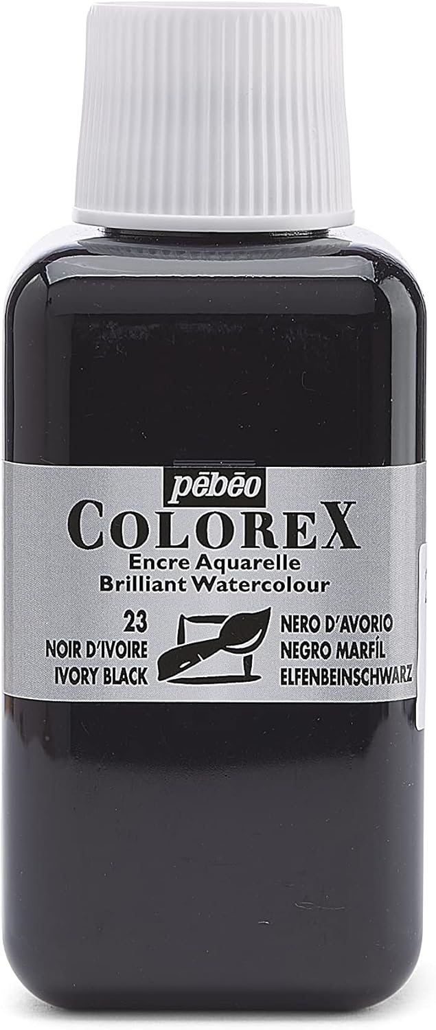 Amazon.com: Pébéo - Colorex Ink 250 ML Black - Colorex Watercolour Ink ...