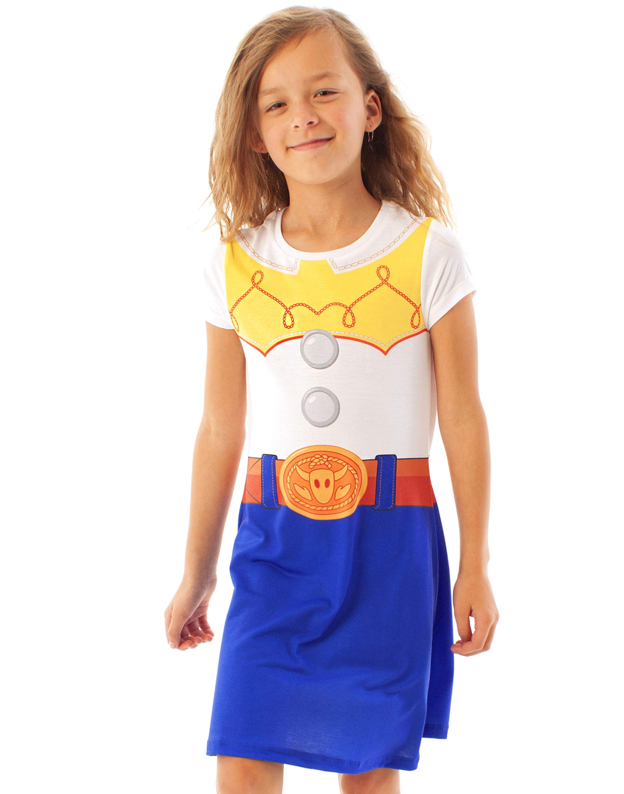 Vanilla Underground Girls White Disney Jessie Dress-Up Style Print Short Sleeve Skater Dress - 2-3 Years