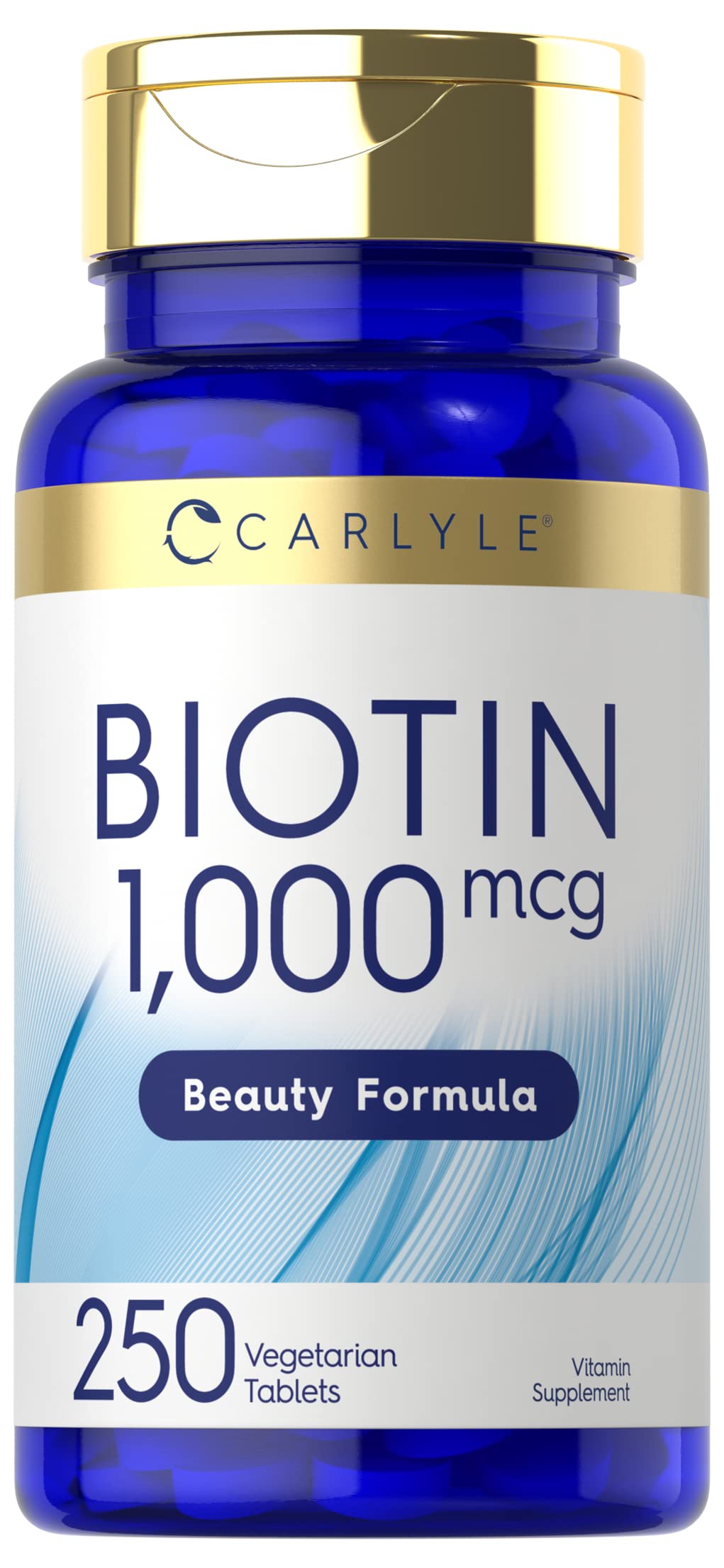 Carlyle Biotin 1000mcg | 250 Vegetarian Tablets | Beauty Formula Supplement