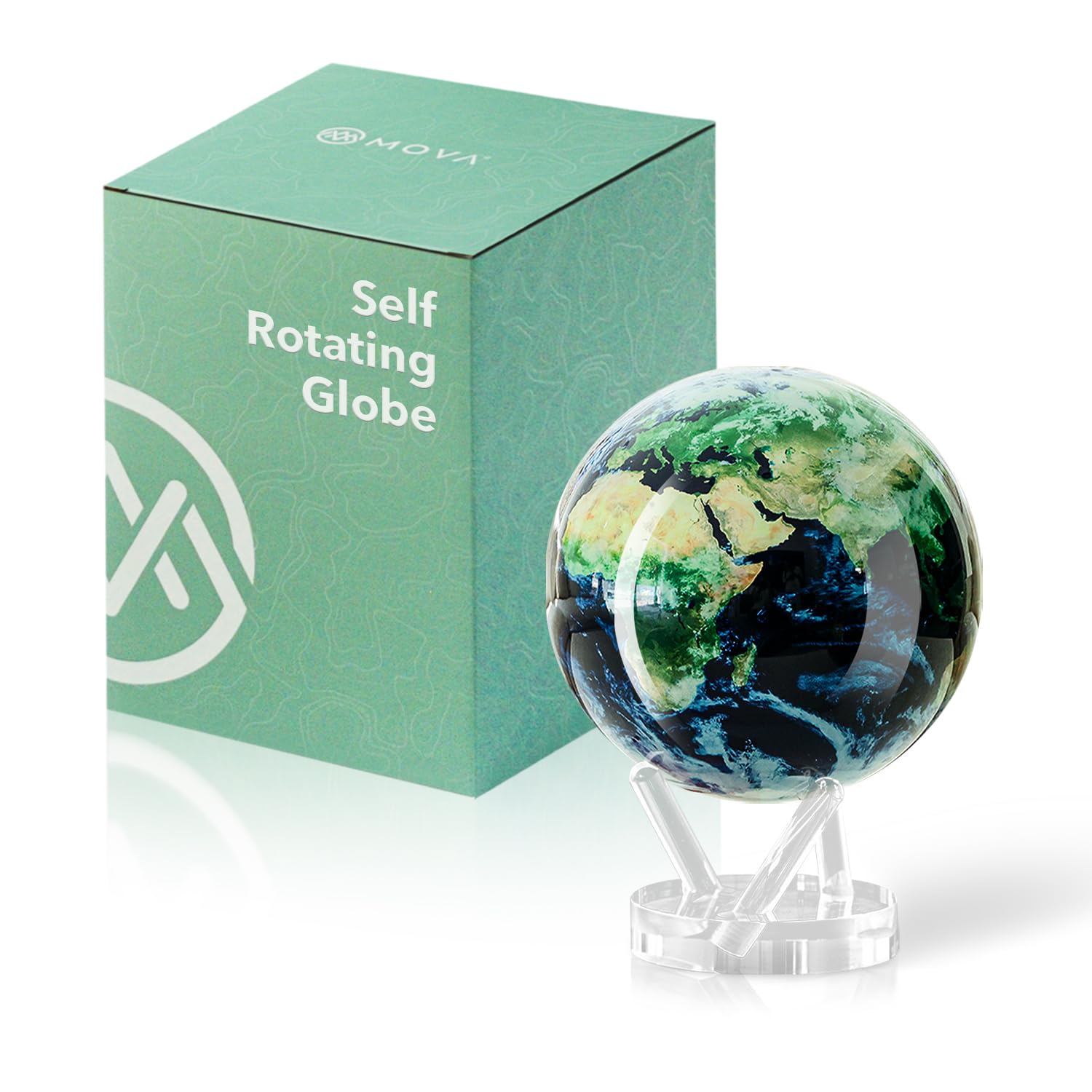 – MOVA Globe Earth with Clouds 8.5" with Base, Solar Powered Rotating Globe No Need of Battery or Chord, Unique Gift and Decoration