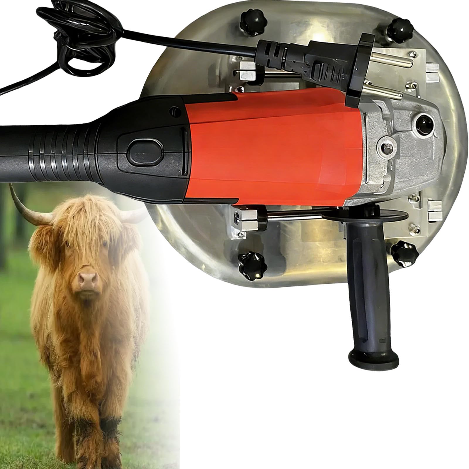 Sjyclaviger High Temperature Resistance Cattle Dehorner, 1500w High-Power Electric Horn Trimmer, Speed 8500r/Min, for Cattle/Goat Horn Cutting Red-100