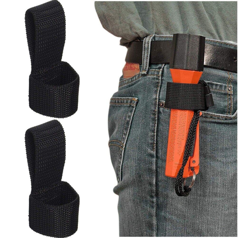 Wudaizhi Black 2Pcs Flashlight Holster Protable Led Torch Holder Waist Belt Tool Holder For Outdoor Hunting Camping