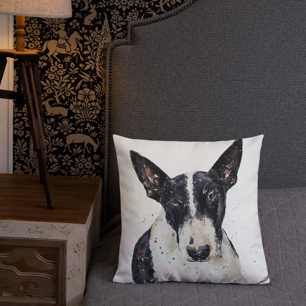 Bull Terrier Premium Pillow - Bull Terrier Cushion, Bull Terrier Throw Pillow