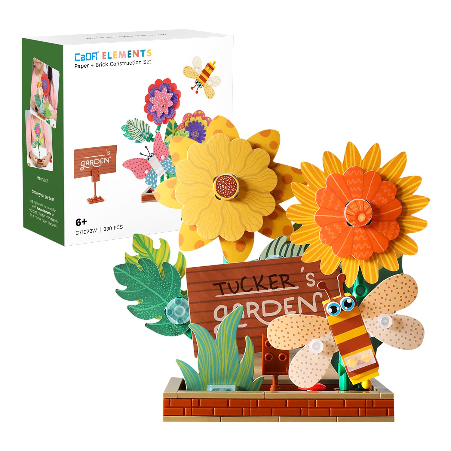CADA Flower Garden - 230 Pieces - Self-Build Brick Building Block Model C71022W, Multi-colord, Mediano