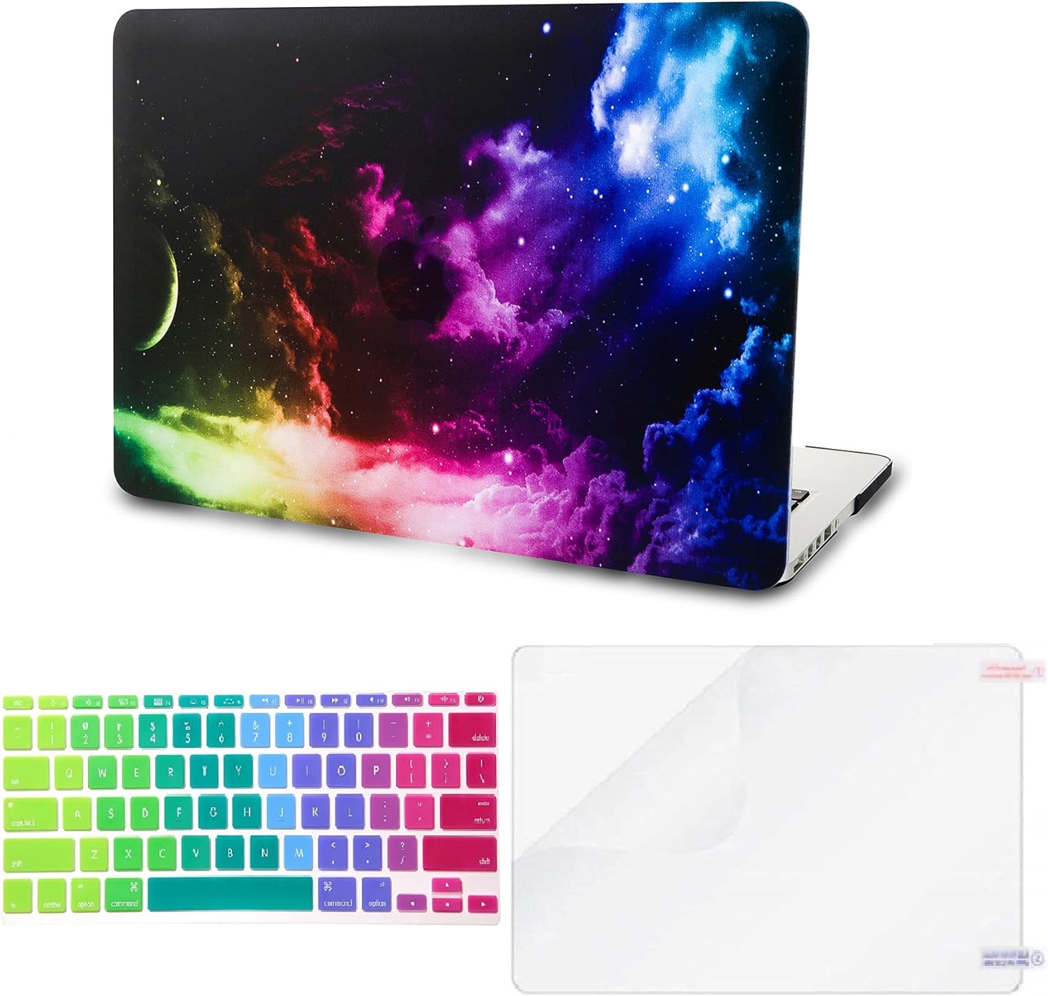 🛒 Flash Sale KECC Compatible with MacBook Air 13 inch Case 2021 2020 2019 2018 Release A1932 Retina Display + Touch ID Plastic Hard Shell Keyboard Cover + Screen Protector (Colorful Space)