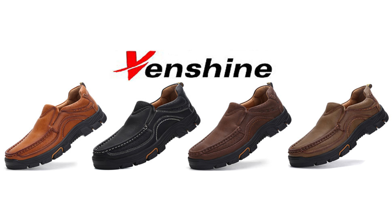 Venshine Men\'s Shoes, Casual Leather Loafers, Khaki 8.5 Venshine Mens Walking Shoes Leather Lightweight Breathable  main image 2