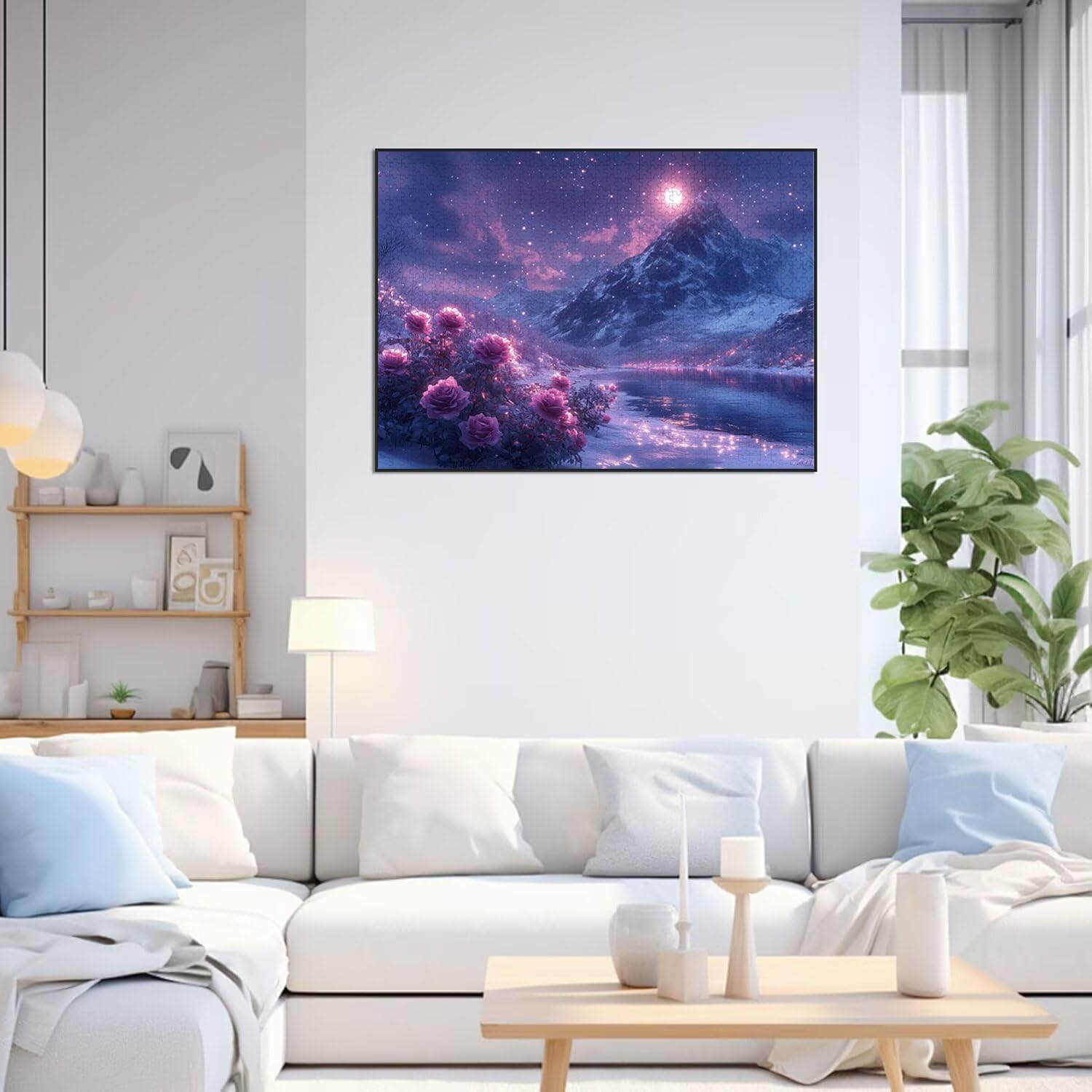 1500 sztuk puzzli dla dorosłych marzycielskie wymagające gry logiczne, n | Puzzle dla dorosłych Snow Mountain, litery z tyłu wskazówki, ciasne puzzle, dopasowanie, aktywność rodzinna, wystrój domu