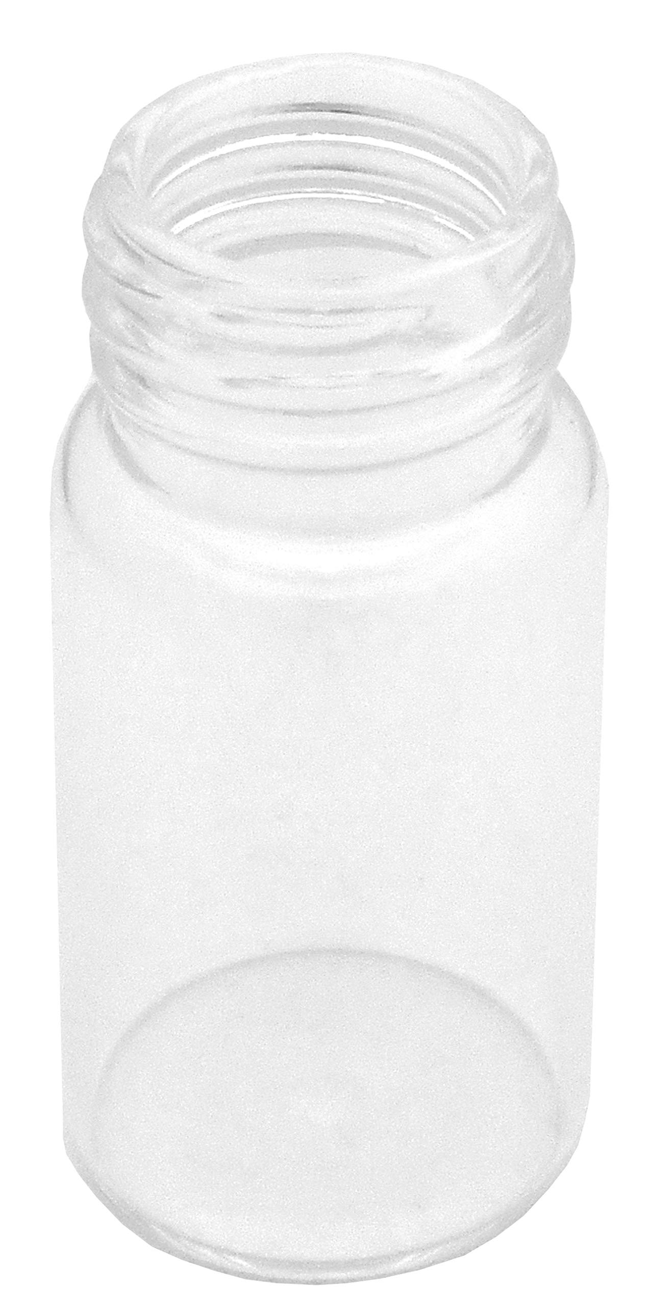 113 Stück Glasflasche mit Schraubverschluss, Probenflasche, Probierfläschchen, Schraubgläschen, 57mm x Ø27,5mm, Laborglas klar mit Schraubdeckel schwarz