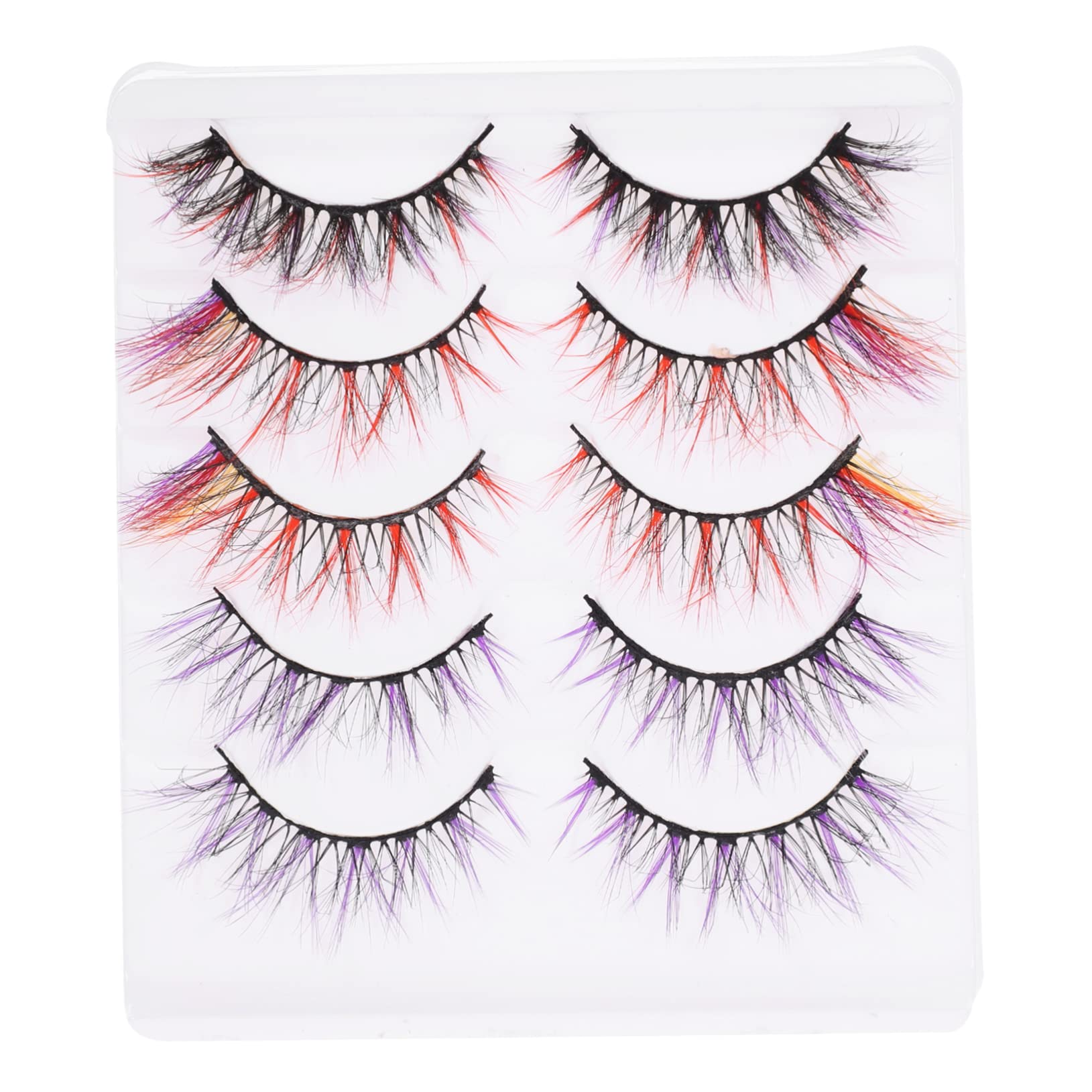 FRCOLOR5 Pairs of Coloured False Eyelashes Fake Eyelashes Leipple False Eyelashes Costume with False Eyelashes Women Cosplay Eyelashes Fluffy Coloured Eyelashes Artificial Mink Eyelashes Halloween