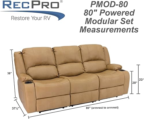 Miniatura 184 de RecPro Charles - Sofá reclinable doble de pared de 58 pulgadas, para autocaravana, con tela mejorada (color plomizo)