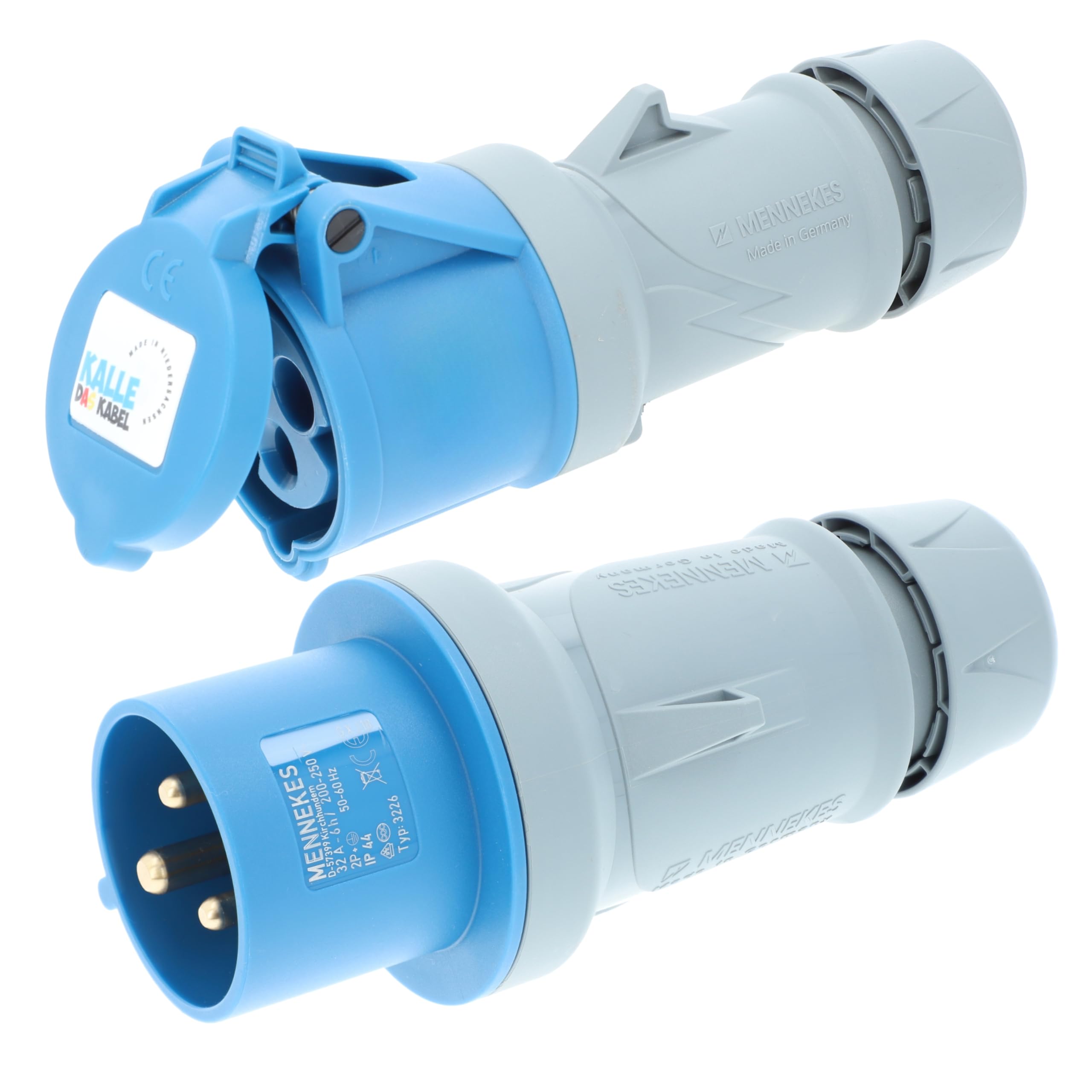 CEE Verlängerung KALLE Blue 32A EXTREME SIGNAL 4,0mm² Industrie Bau Boot Womo Camping Vollpur-Premium-Leitung 15 Meter