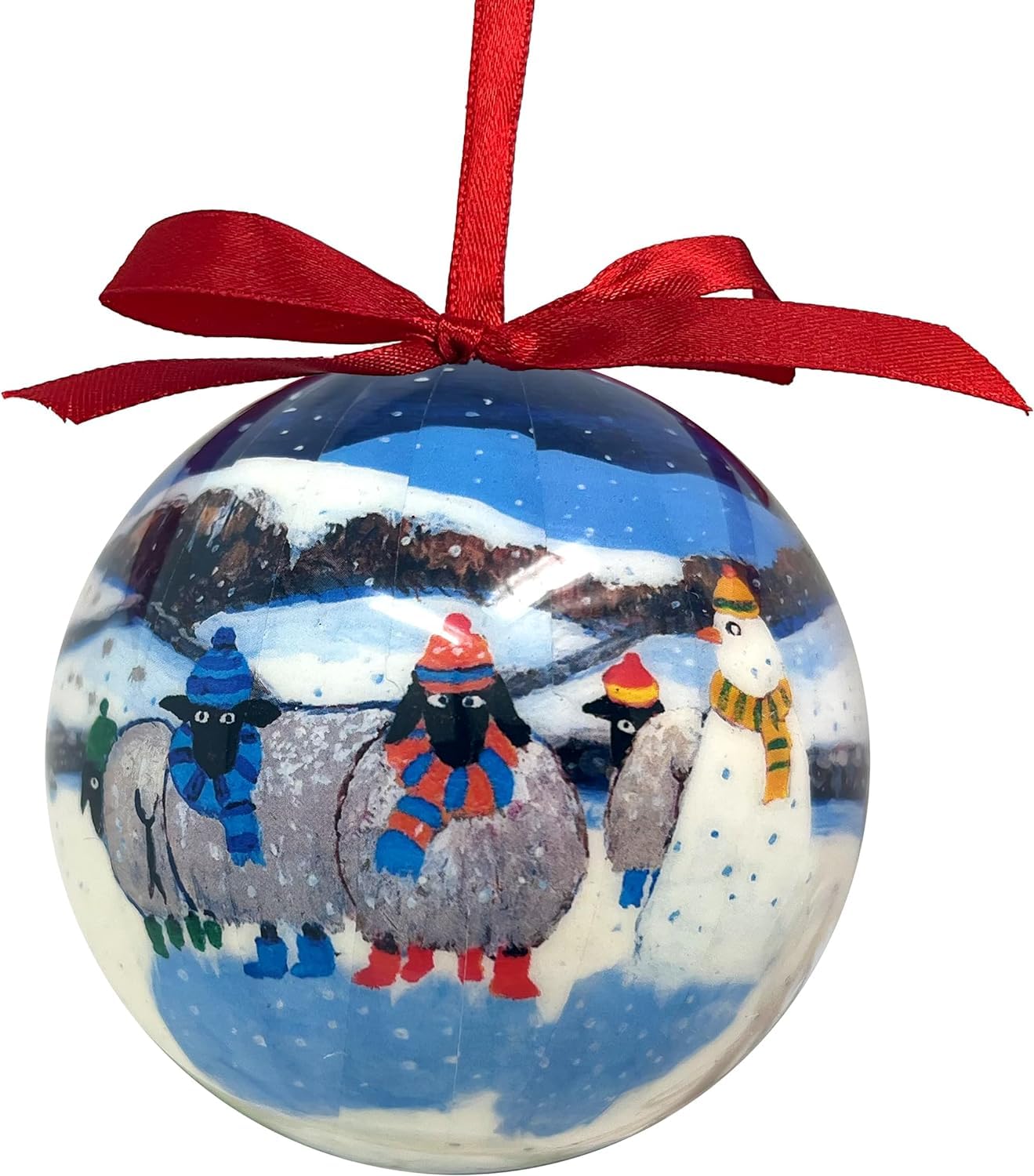 Thomas Joseph Blue Sheep Christmas Bauble By - Ornament Ball Tree Decoration - Season's Bleatings