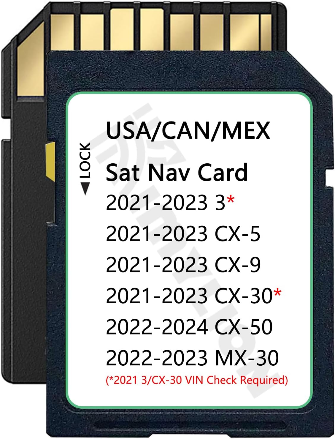 Navigation SD Card Compatible with 2021-2023 3 / CX-5 / CX-9 / CX-30, 2022-2024 CX-50, 2022-2023 MX-30, USA/CAN/MEX Maps 21-23 3/CX-5/9/30/50