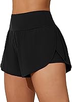 ATTRACO Women's 2-in-1 Side Split Swim Shorts with Pockets - High Waisted Board Shorts for Beach & Surf
