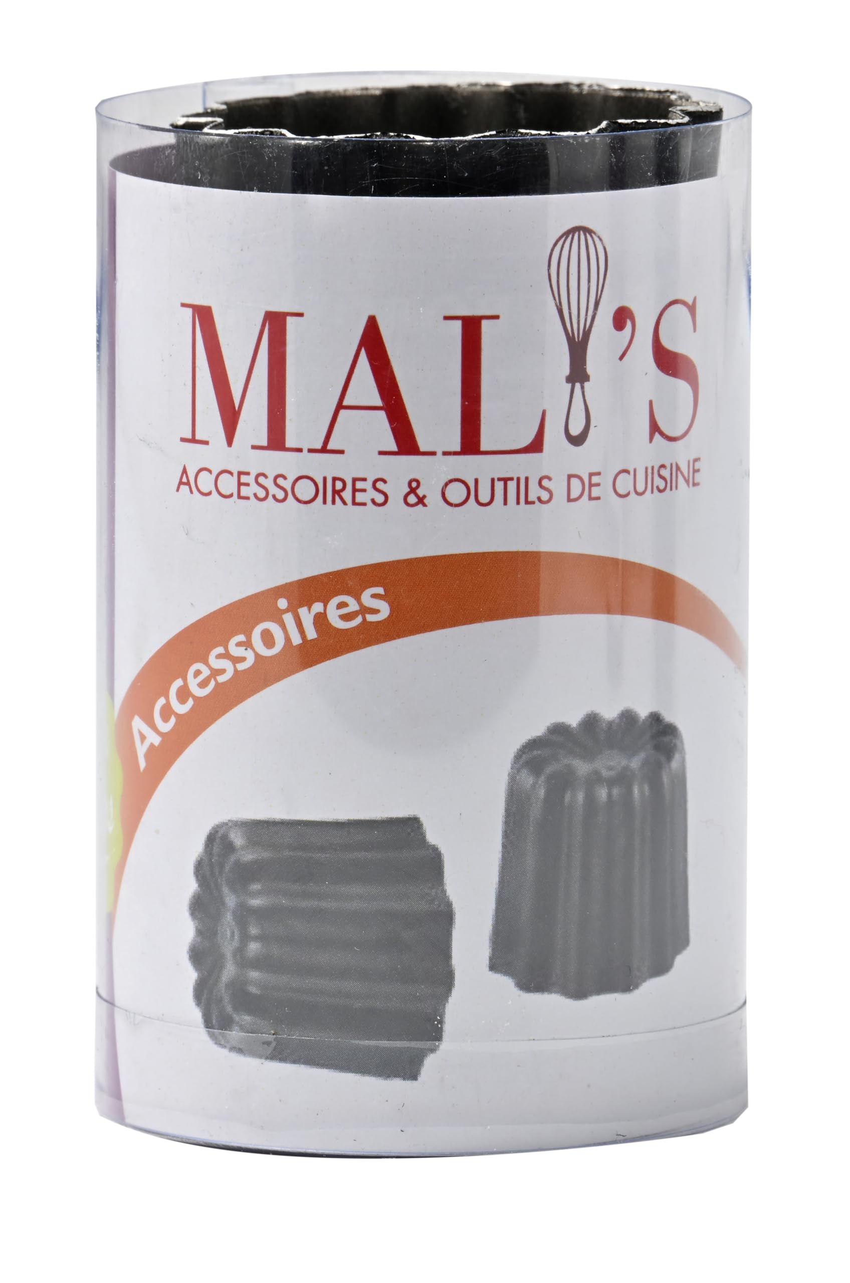 patisse 43014 - Lot de 4 Moules à Canelés Aluminium revêtu – Noir - Ø 4,5cm