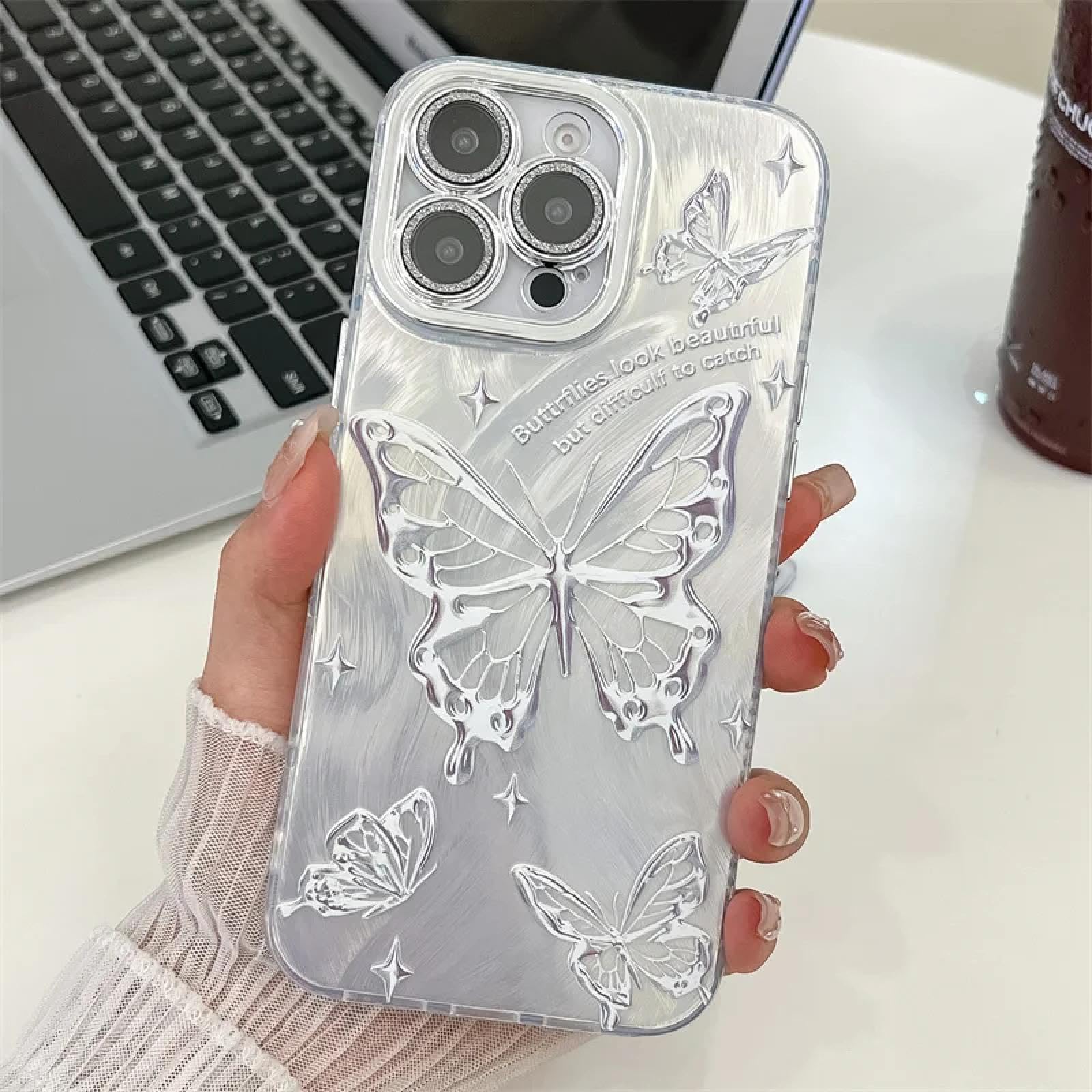 Coque iPhone 16 Pro Max rigide polycarbonate antichoc pailleté HU6 - 7