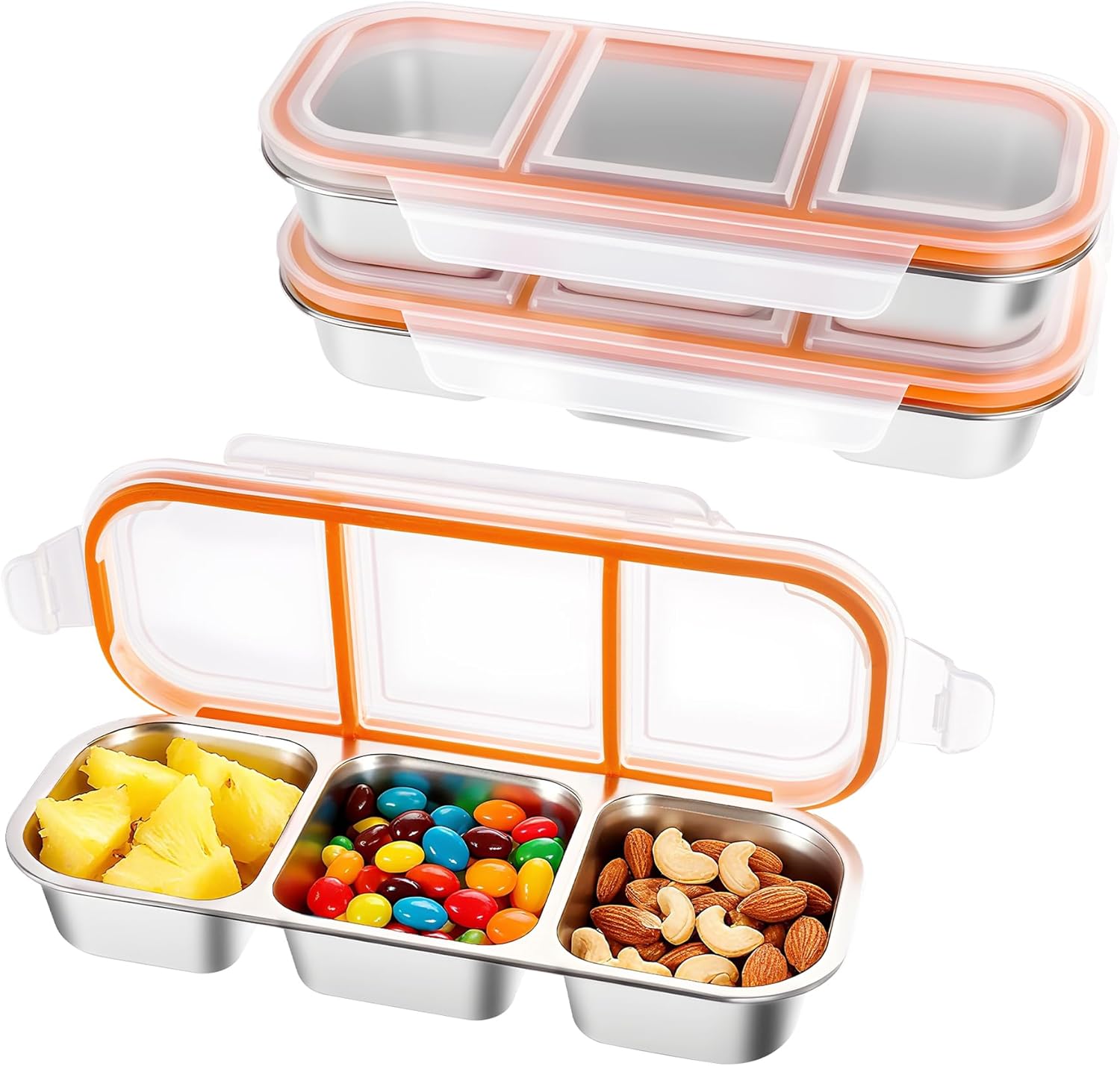 Bandesun Stainless Steel Snack Containers for Kids & Adults, 3 Pack Leek Proof Metal Bento Lunch Box with with lids, Lunchable Containers for Travel, School, Home – Stackable Bento Snack Box Bandesun Stainless Steel Snack Containers for Kids & Adults, 3 Pack Leek Proof Metal Bento Lunch Box with with lids, Lunchable Containers for Travel, School, Home – Stackable Bento Snack Box