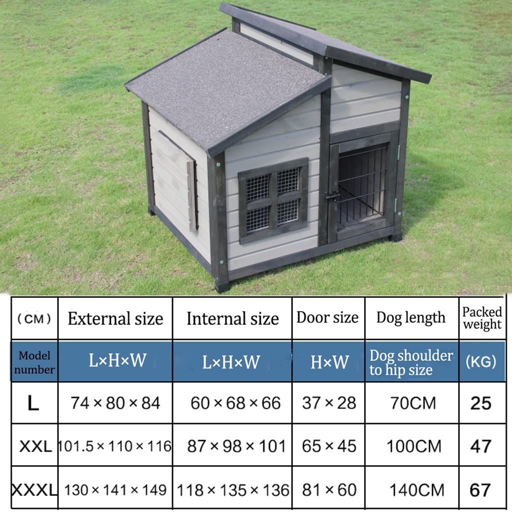 Amazon | 屋外犬小屋、アスファルト屋根付きの木製上げられたペット