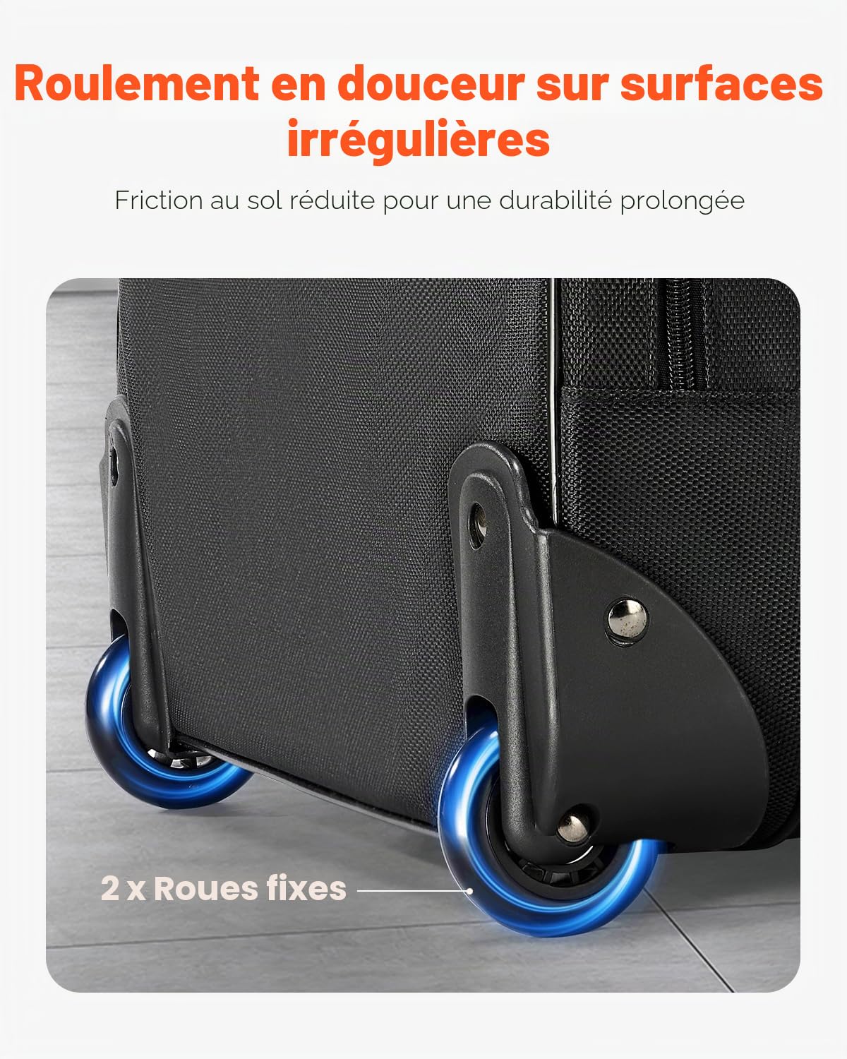 VEVOR Sac à roulettes pour Ordinateur Portable 15,6 Pouces, Mallette à roulettes pour PC, Poignée Télescopique à 4 Hauteurs, Tissu Oxford 1680D, pour Travail, Voyages d'affaires, Femmes, Hommes, Noir