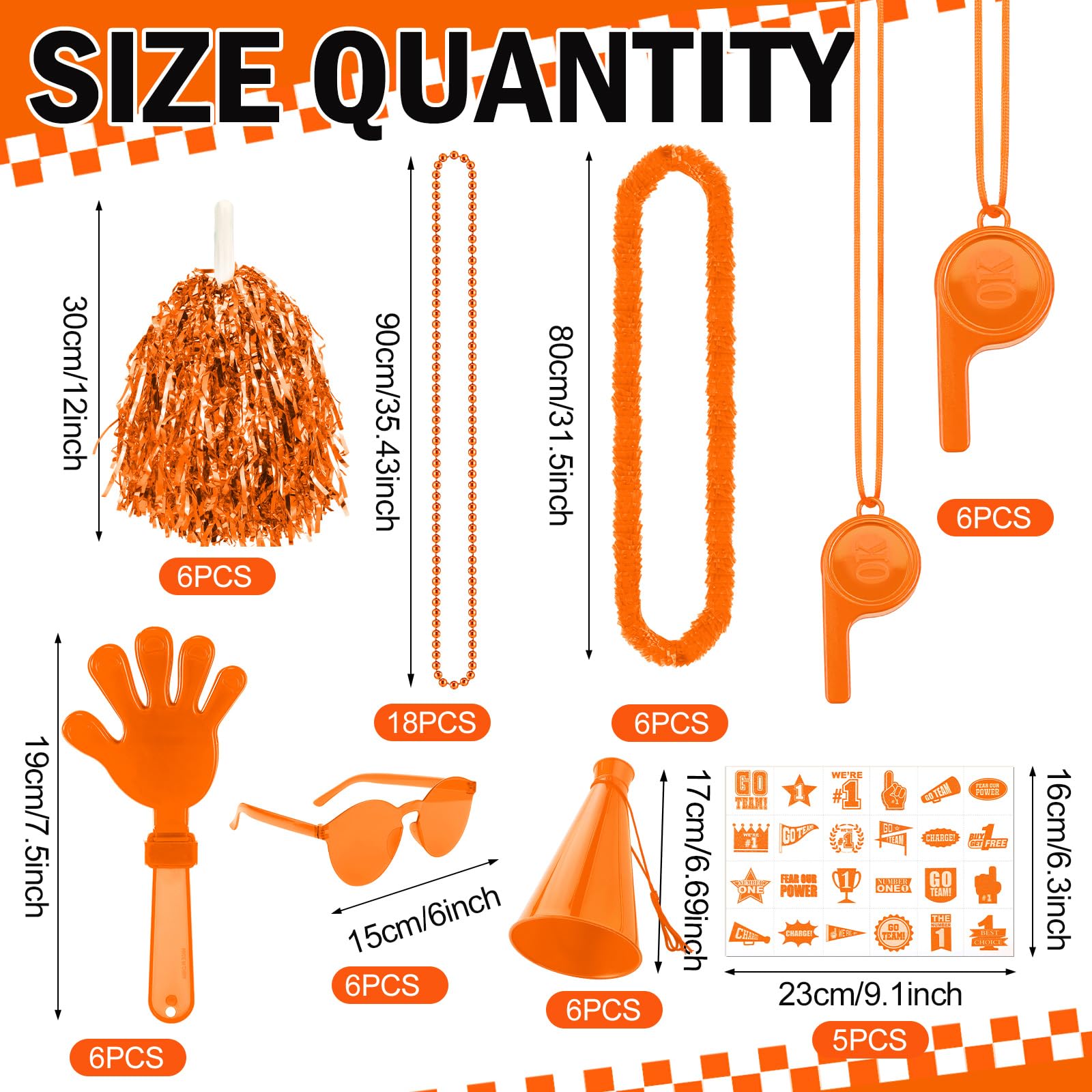 Soulchen Orange 180 Pcs Team Spirit Day Accessori per Eventi