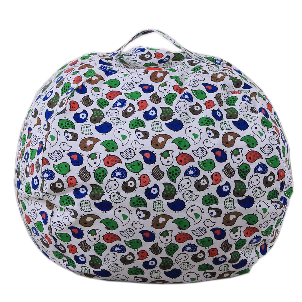 Highdi Cute Bean Bag No Filler, Gaming Beanbag Chair Cover for Adult Kids Without Filling Highback Comfortable Lazy Sofa Beanbag Soft Toy Storage Bean Bag Seat (16inch,Little bird)