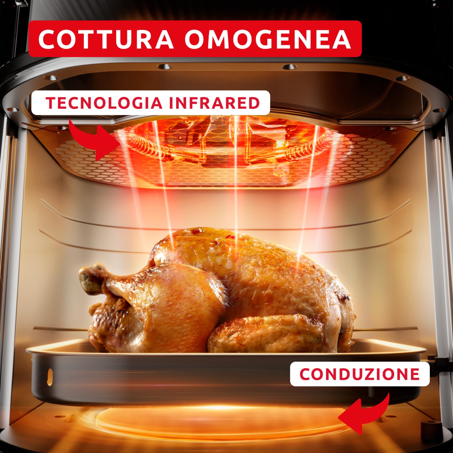 Moulinex Easy Fry Infrared, Friggitrice ad Aria 7L, Doppia Resistenza, Riscaldamento 2 Volte Più Veloce, Cottura Rapida, Lavabile in Lavastoviglie, Finestra di Osservazione, Colore Coal Grey, EZ832H