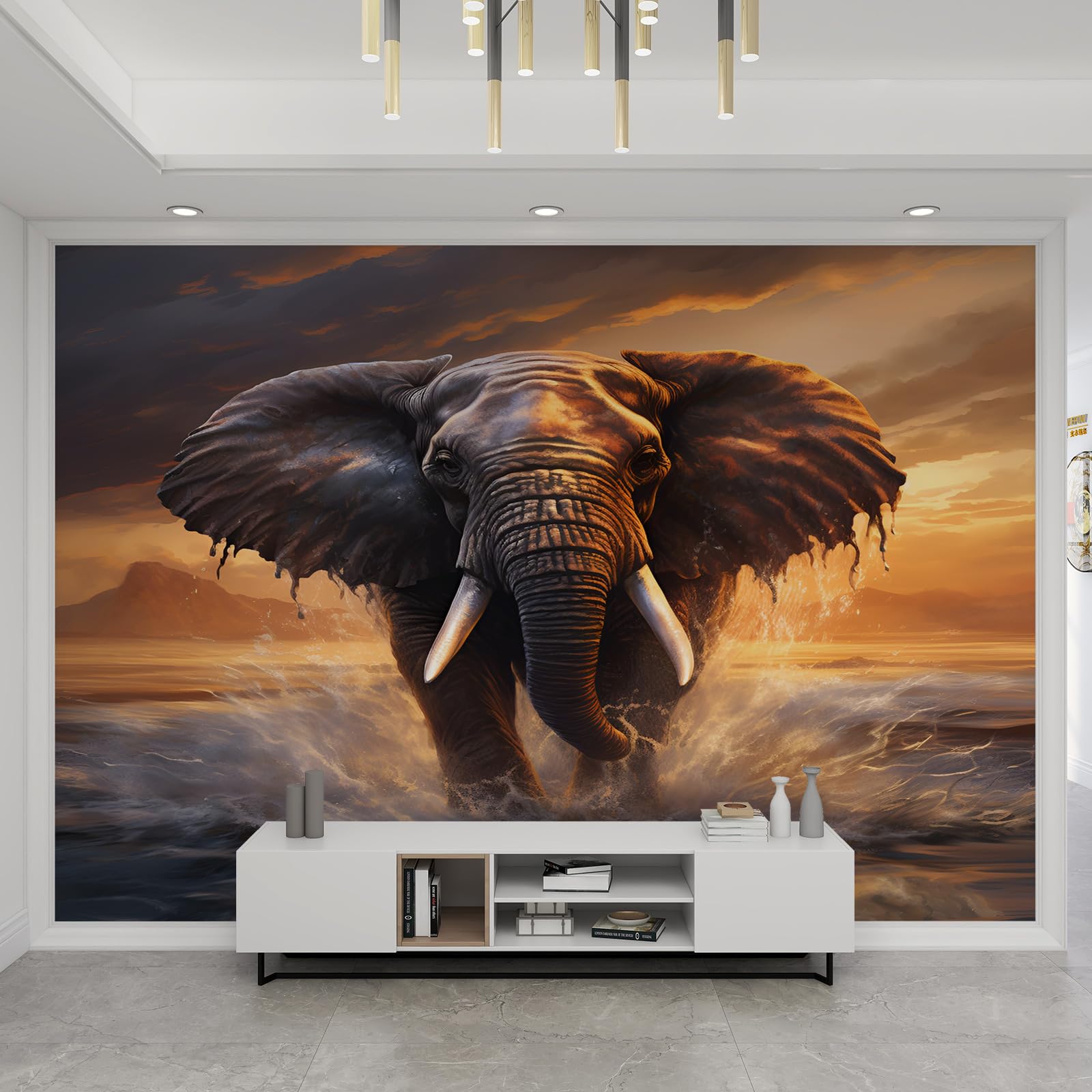 Papier peint éléphants 200x140 pour agrandir une chambre