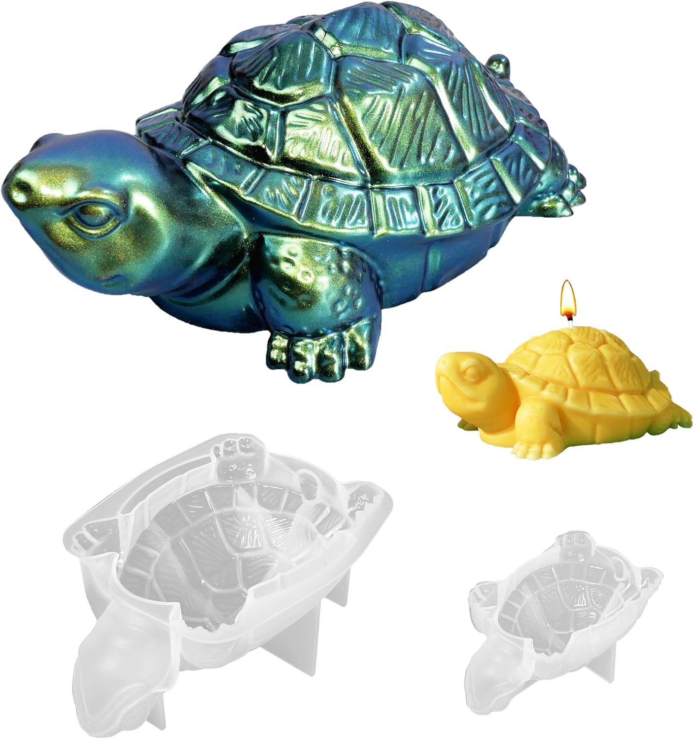 2 Pcs Turtle Resin Molds, 3D Silicone Mold for Epoxy Resin Crafts