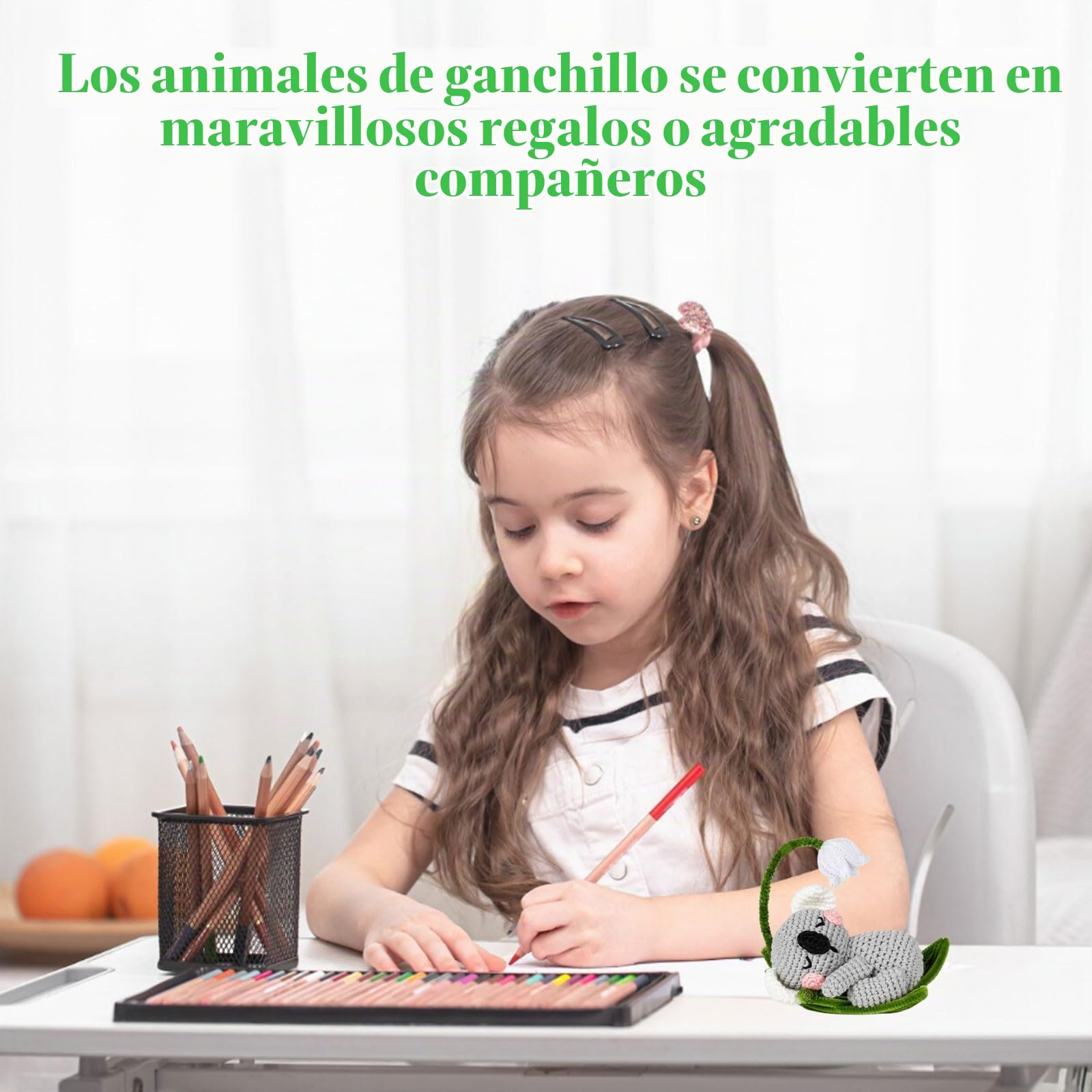 Juego de Crochet para Principiantes – Crochet de Koala con Guía en Video, Tutorial Paso a Paso, Set de Inicio para Tejer Animales DIY con Aguja, Lana y Accesorios, ideal para Adultos y