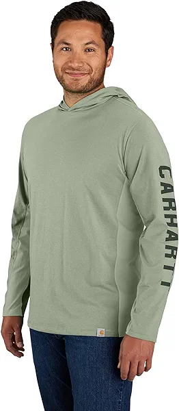 Carhartt Men's 106654 Force® Relaxed Fit Midweight Long-Sleeve Logo Gra