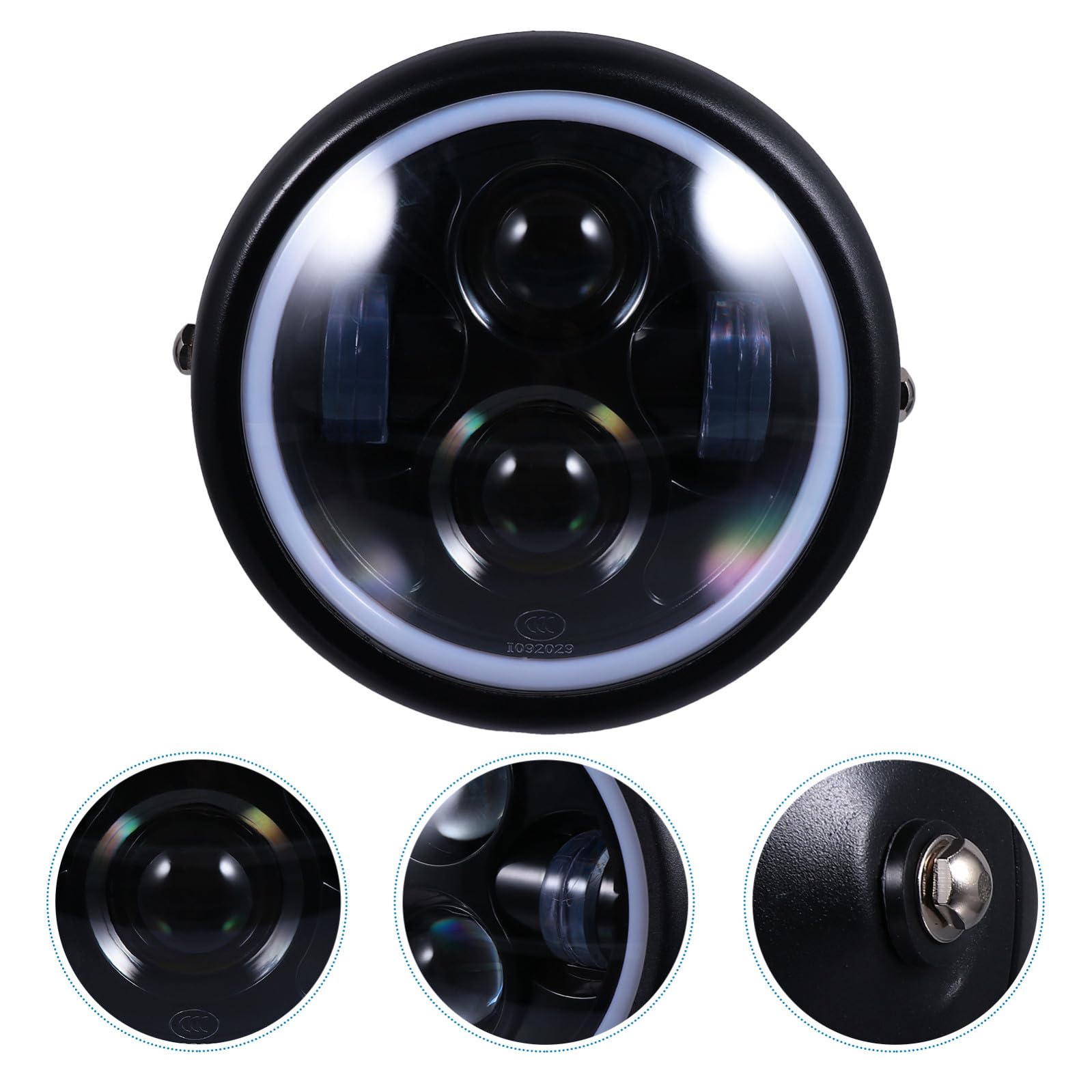 ibasenice Faro LED per Moto Design Retrò 35w 12v Vetro e Acciaio Inossidabile Resistente per Guida Notturna Sicura e Condizioni Nevose
