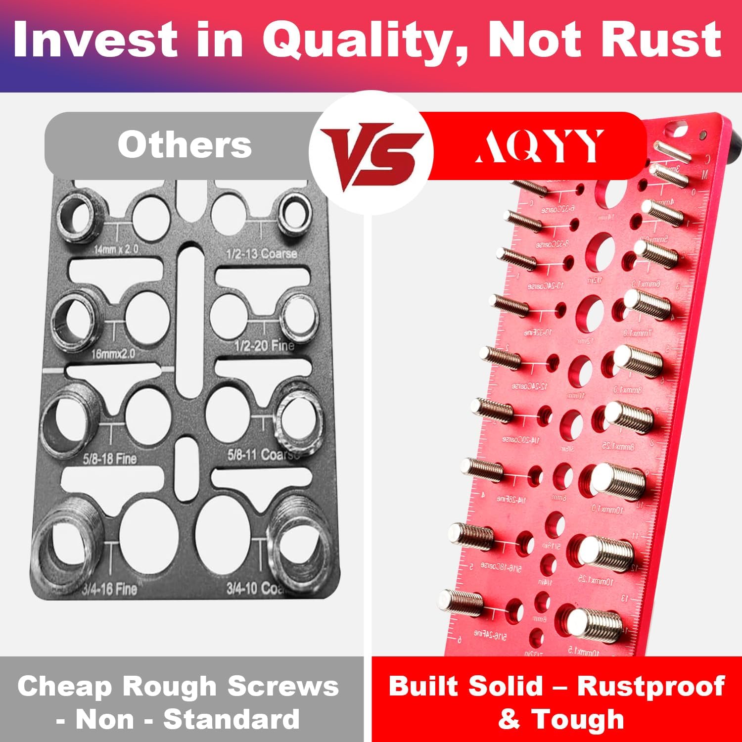 Nut and Bolt Thread Checker - SAE & Metric -4