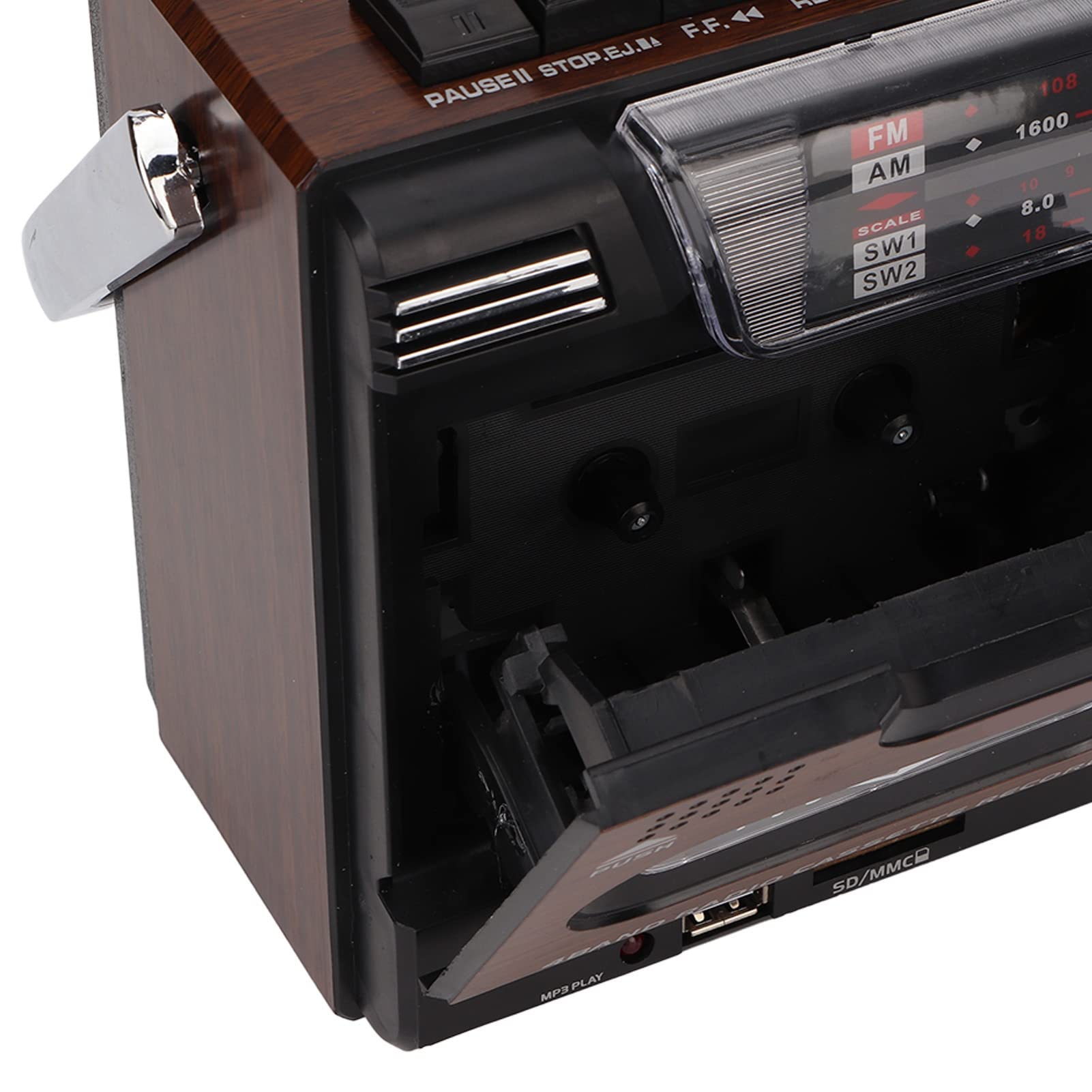 Reproductor de Casete de Radio Am FM, Sonido Limpio y Silencioso, Señal Fuerte, Tarjeta de Almacenamiento de Soporte y USB para el Hogar, Ancianos, Niños, Conocer el Mundo (Enchufe Europeo)