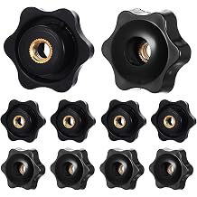10 Pcs M8 Star Clamping Nuts, Plastic Grip | Plastic Star Handle Knobs, Wing Nuts, Thumb Screws, Thread Nuts, for Furniture, Fitness Equipment, Machinery Tools