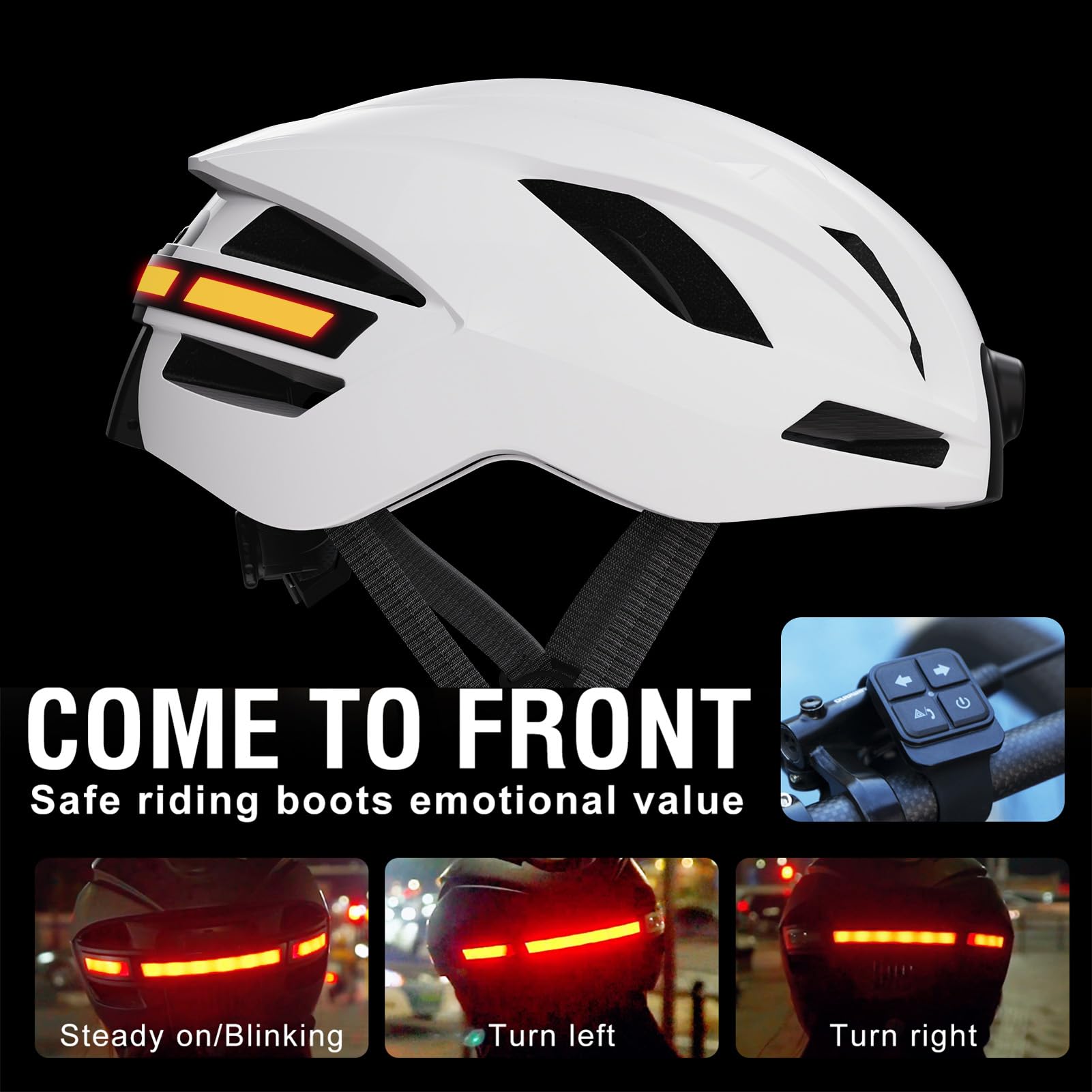 Luocute Casco de Bicicleta Inteligente, BT Habilitado con Cámara 1080P, Luces Intermitentes, Altavoces y Micrófono Integrados, para Adultos, Hombres y Mujeres, Seguridad en Ciclismo