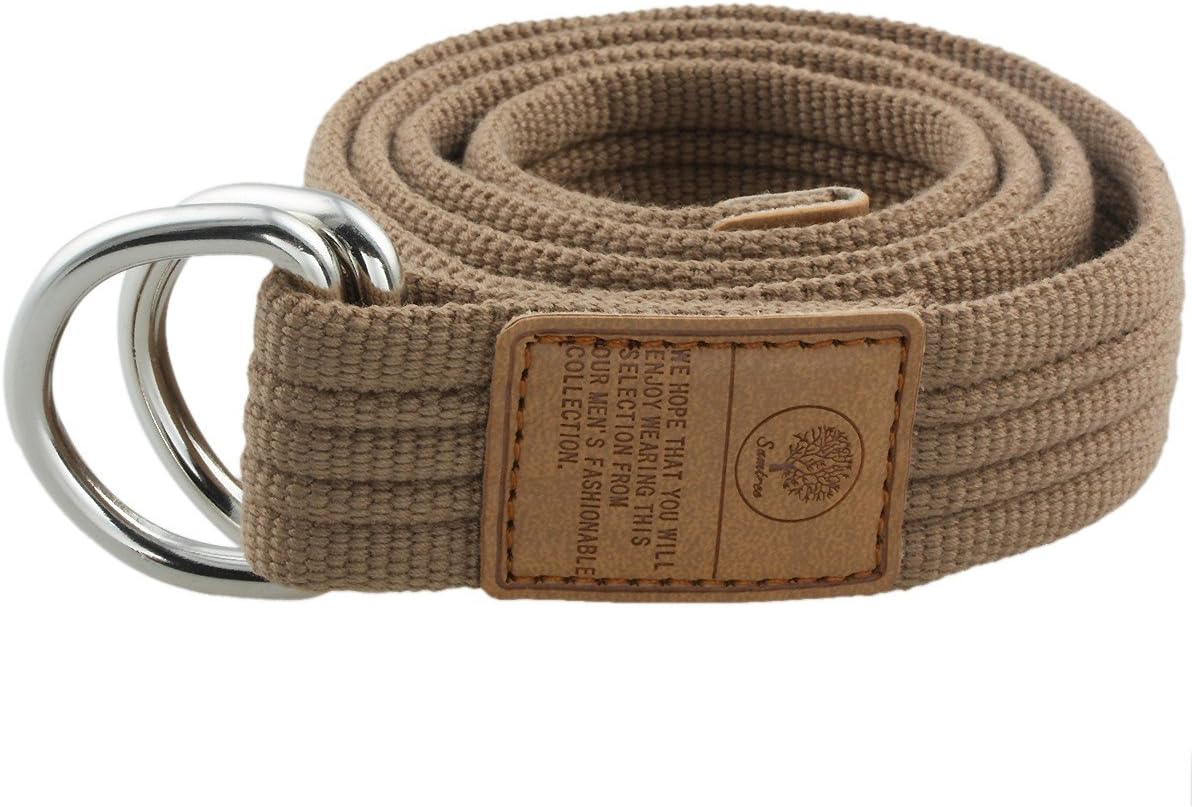 Canvas Web Belts for Men, Military Style D-ring Buckle Men's Belt