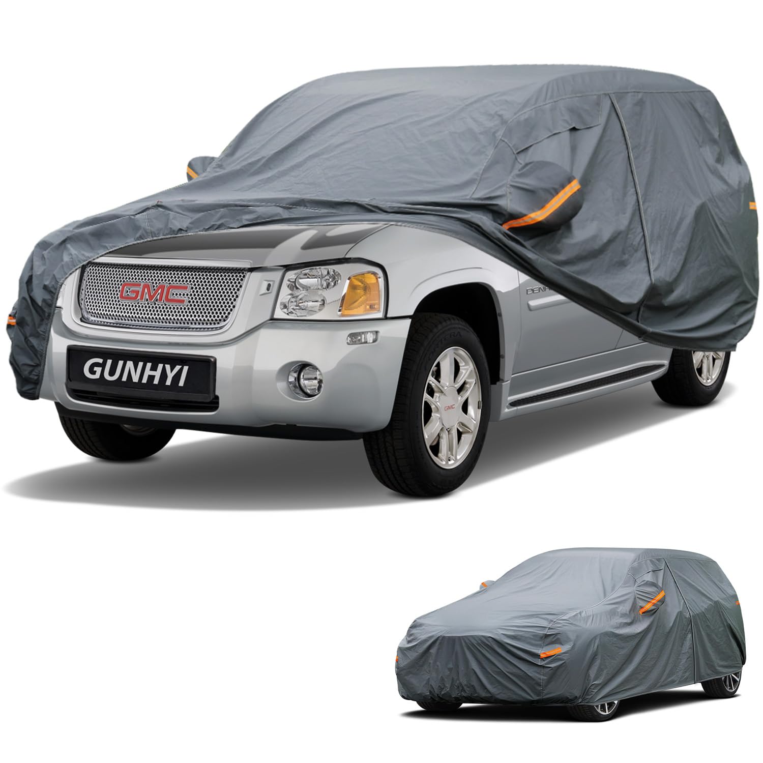 GUNHYI Premium Car Cover Custom Fit GMC Envoy(1997–2000), 16 Layers Heavy Duty Car Cover Waterproof All Weather with Zipper Door for Sun Rain Snow Dust Uv Protection