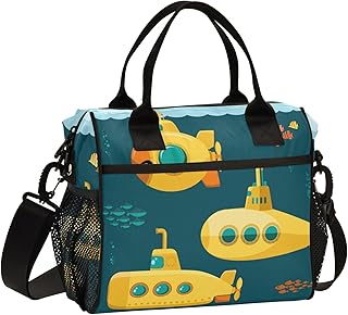 Yellow Submarine Cute Lunch Bag Insulated Lunch Tote Bags Cooler Lunch Box Food Container for Men Women Adults