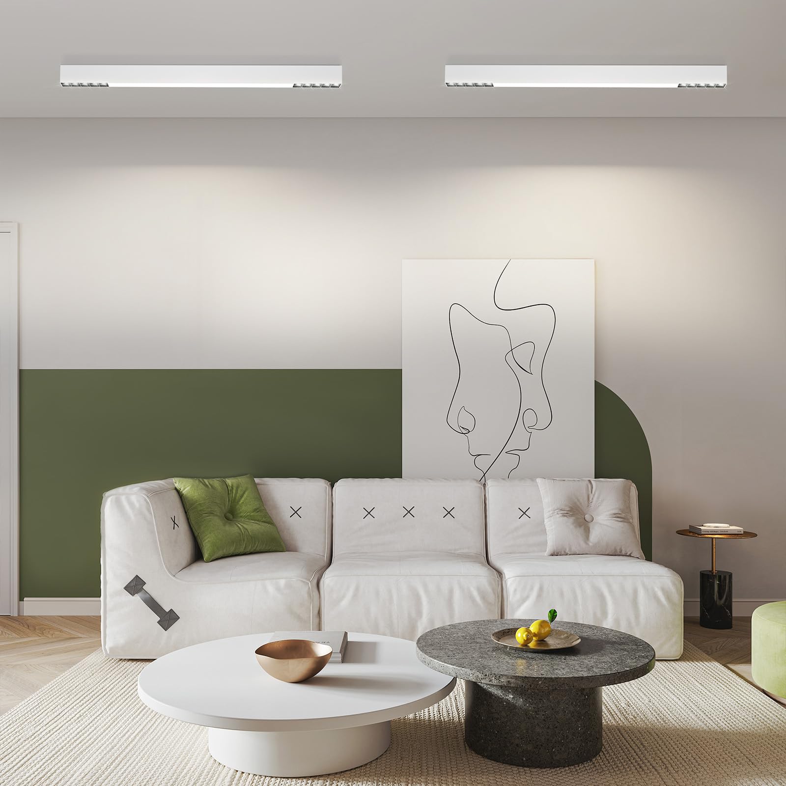 Homefire Deckenleuchte LED Deckenlampe Küche - Dimmbar 80CM Küchenlampe