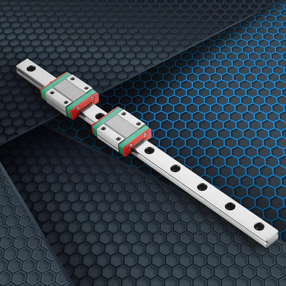 Rail de Guidage Linéaire MGN12 250mm avec 2 Blocs de Guidage MGN12B, Rail Miniature 12mm de Largeur en Acier à Roulement pour Machine CNC et Imprimante 3D
