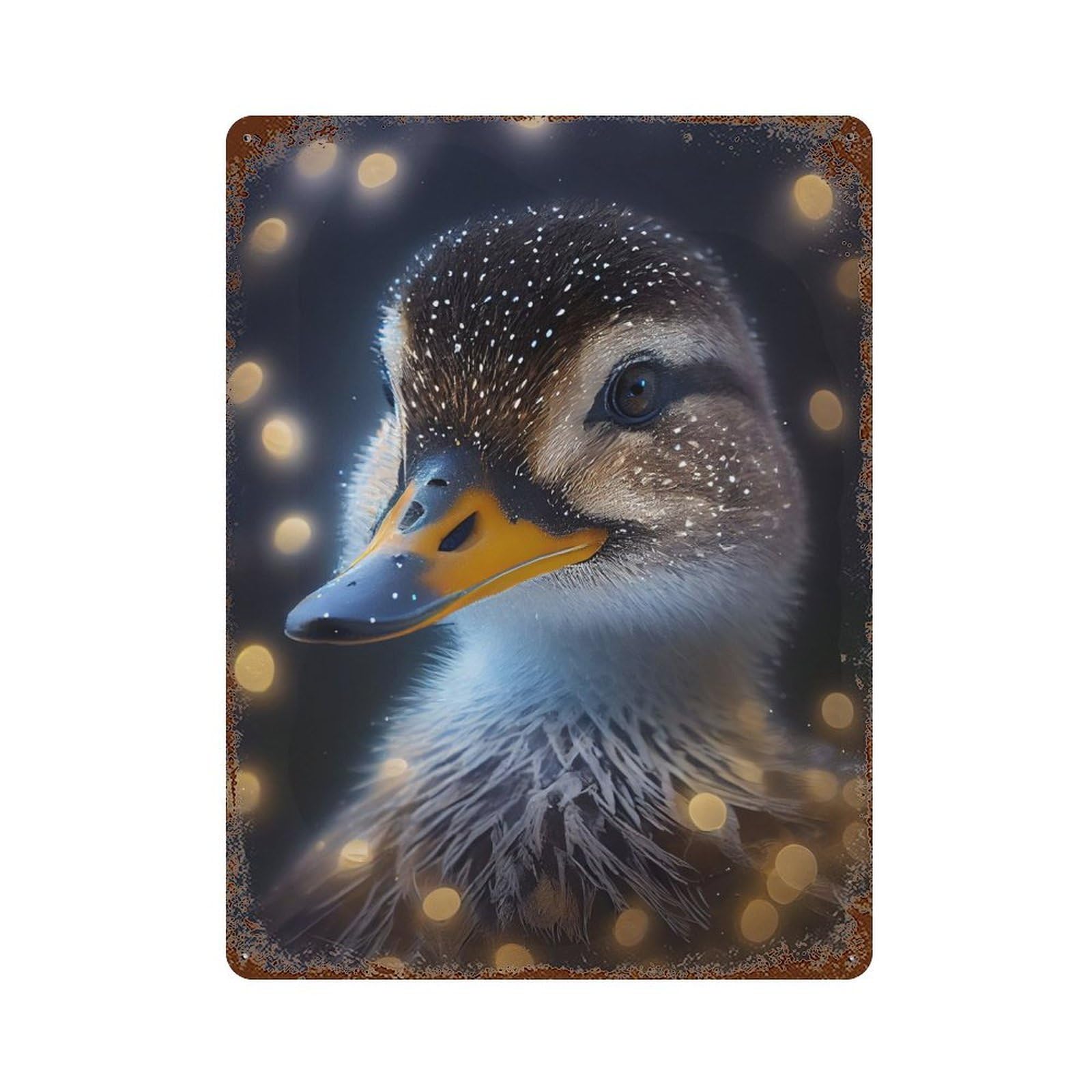 Duck Lighting 15.7"x11.8" Rusty Metal Tin Sign, Novelty Wall Decor for Cafe, Home Bar And Lounge Decor