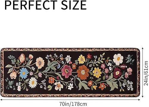 Miniatura 2 de AQQA Juego de 3 alfombras de cocina de granja con corredor, gallo, búfalo, girasoles, alfombras y tapetes de cocina antideslizantes para piso,