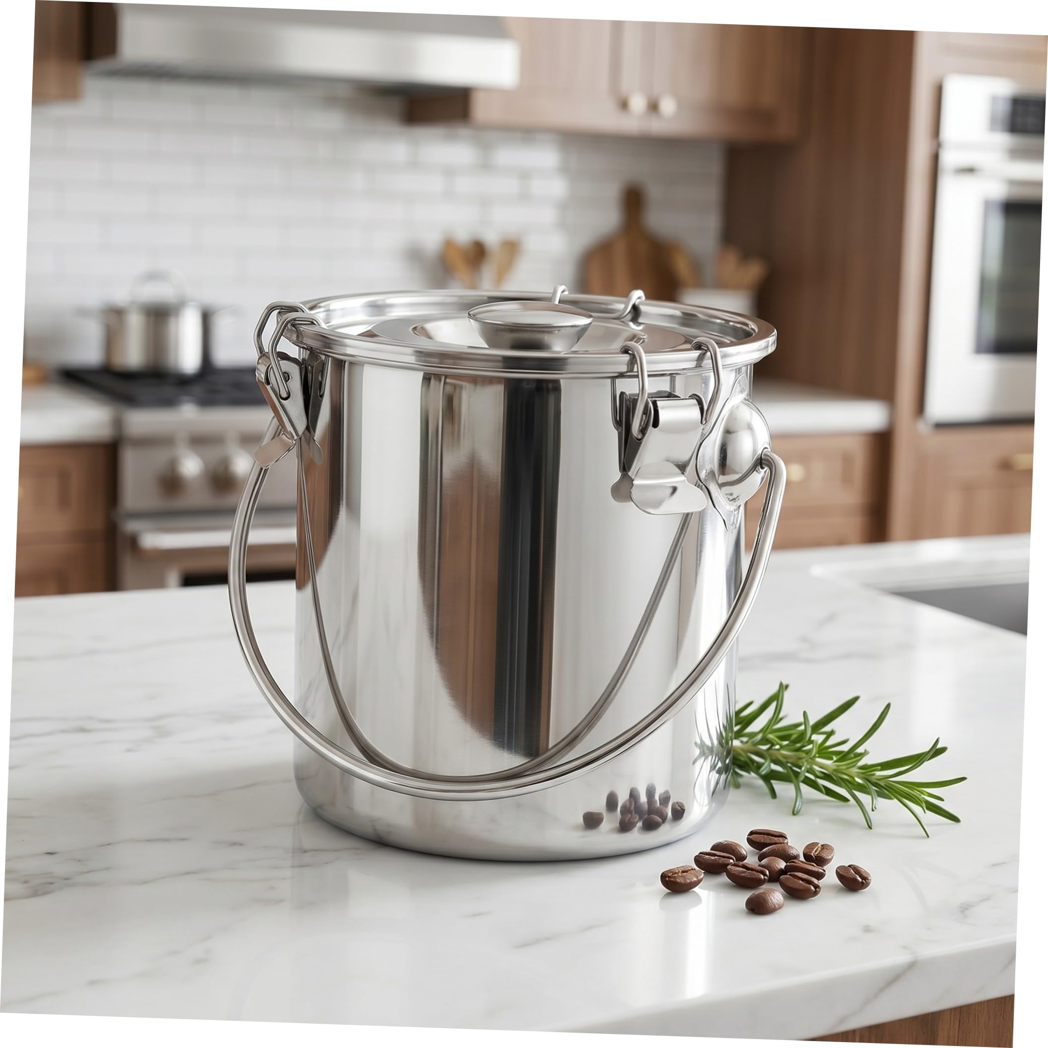 HEALLILY Contenitore da 3l con Chiusura a Scatto Sicura e Resistente in Inossidabile Ermetico per Domestico e All'aperto