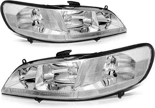 Miniatura 3 de cciyu Conjunto de faros delanteros para Honda para Accord 1998-2002, carcasa cromada, reflector, lente transparente