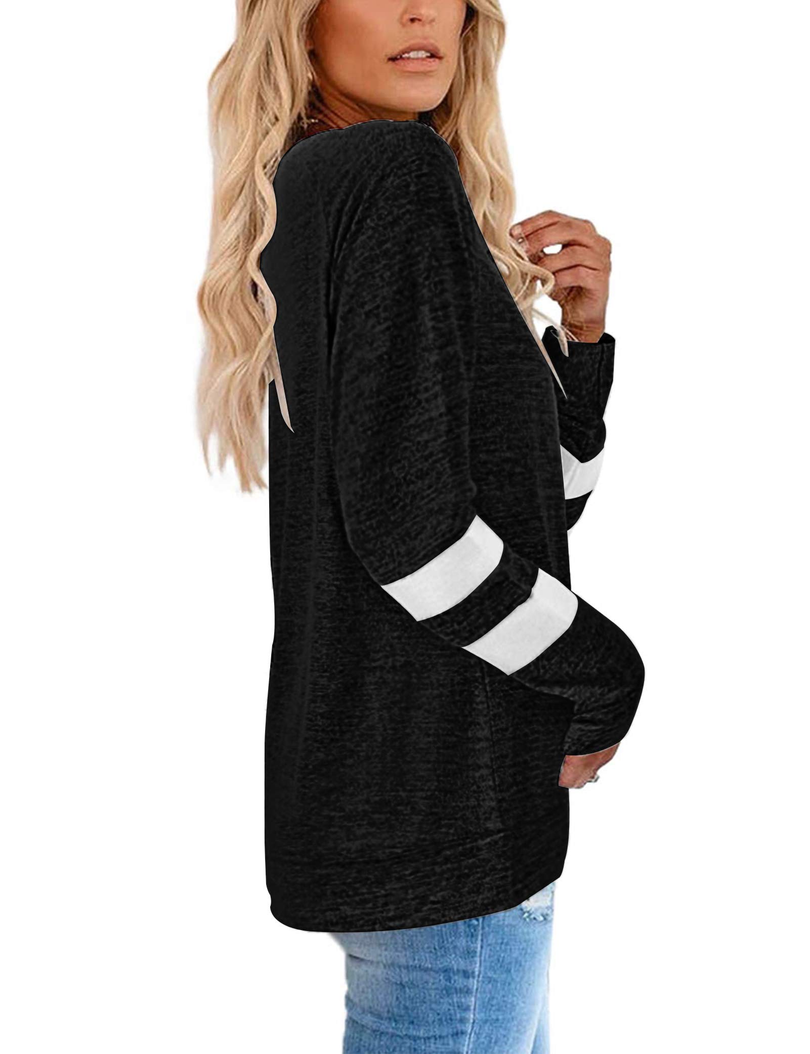 MOLERANI T-Shirts décontractés à Manches Longues et col Rond pour Femmes Blouses Sweat-Shirts Tuniques