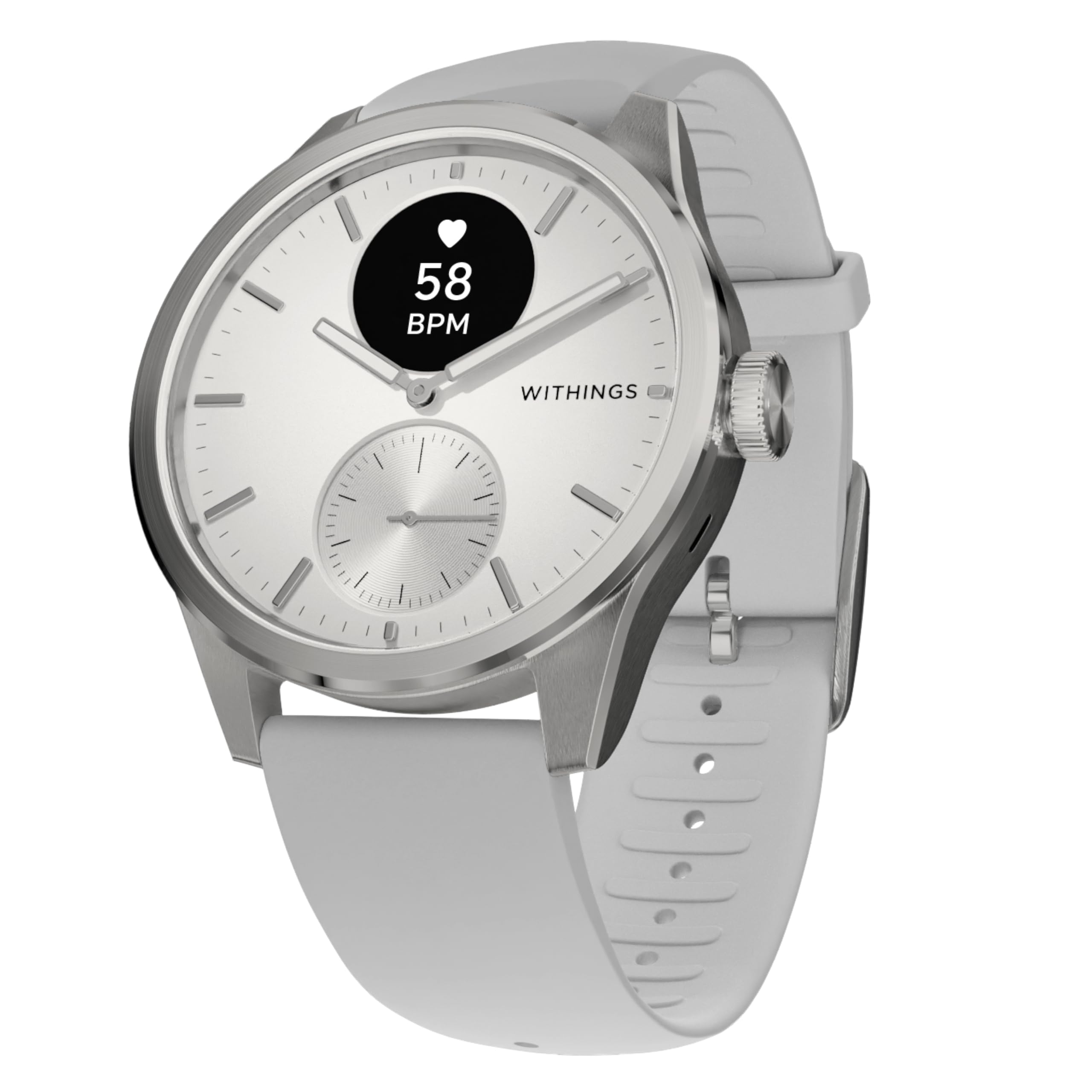 Withings ScanWatch 2, Heart Health Hybrid Smartwatch for Men & Women - ECG, with SPO2, Temperature Monitoring, Sleep, Respiratory Health, Cycle Monitoring, 30-Day Battery Life, iOS & Android - 42mm