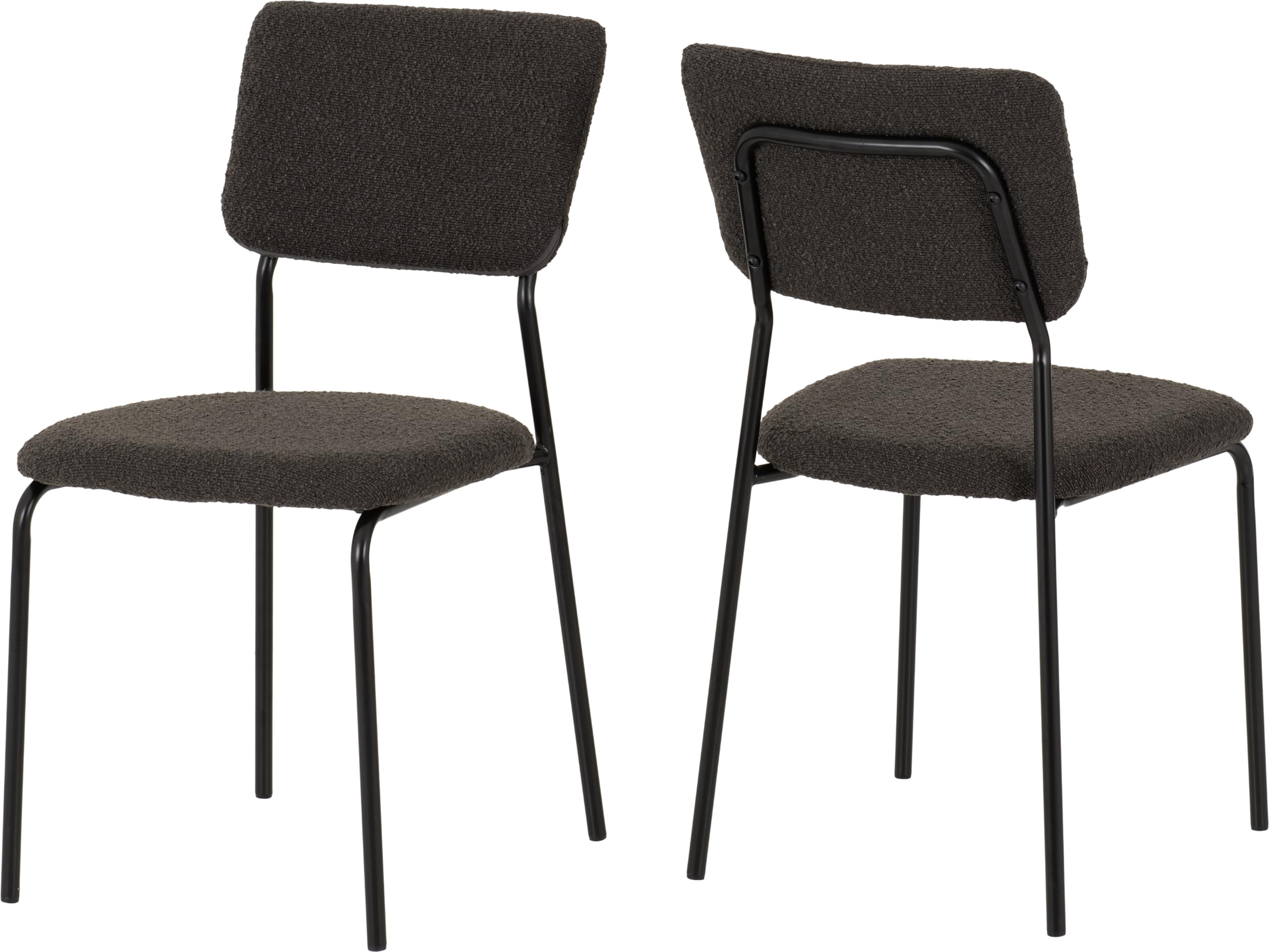 Seconique - Dining Chair - Grey Boucle Fabric - Set of 4