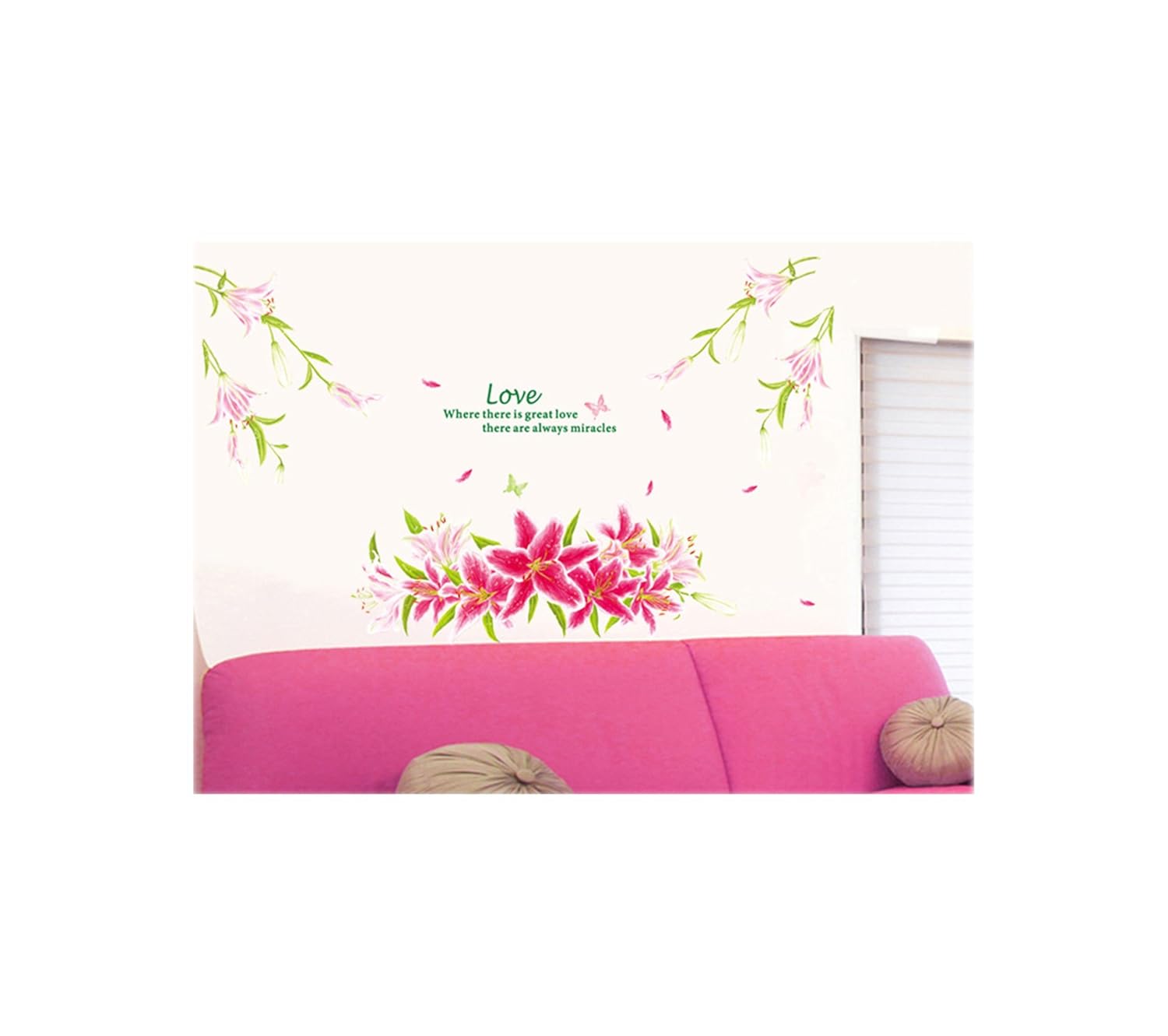 Decals Arts Beautiful Flowers Sofa Bed Wall Stickers Amazon.in Home